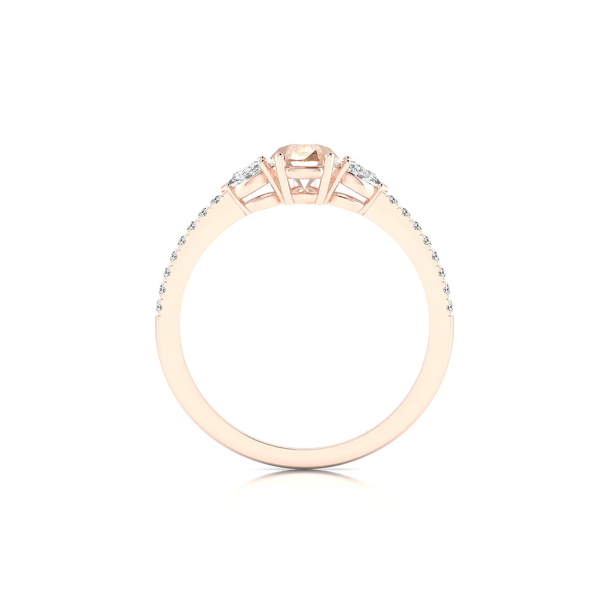 Waterfall | 18k Rose Gold 7 x 5 mm Pear Morganite Ring