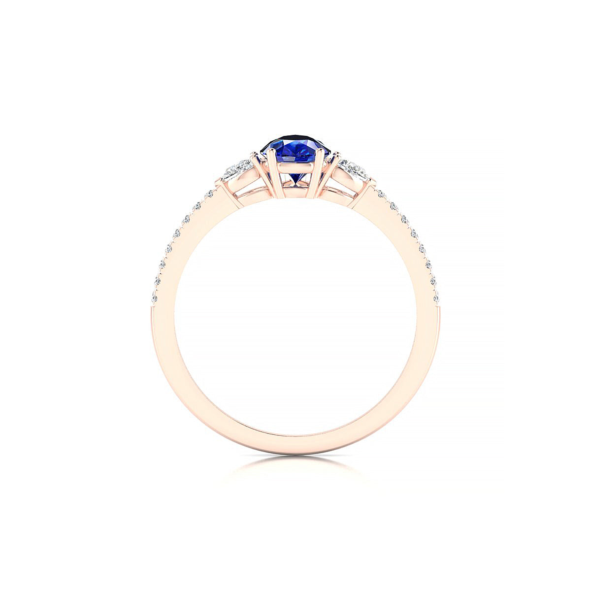 Waterfall | 18k Rose Gold 7 x 5 mm Pear Sapphire Ring
