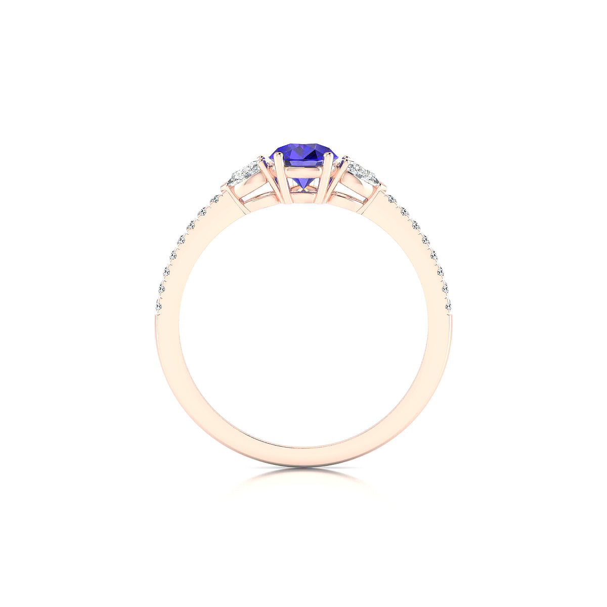Waterfall | 18k Rose Gold 7 x 5 mm Pear Tanzanite Ring