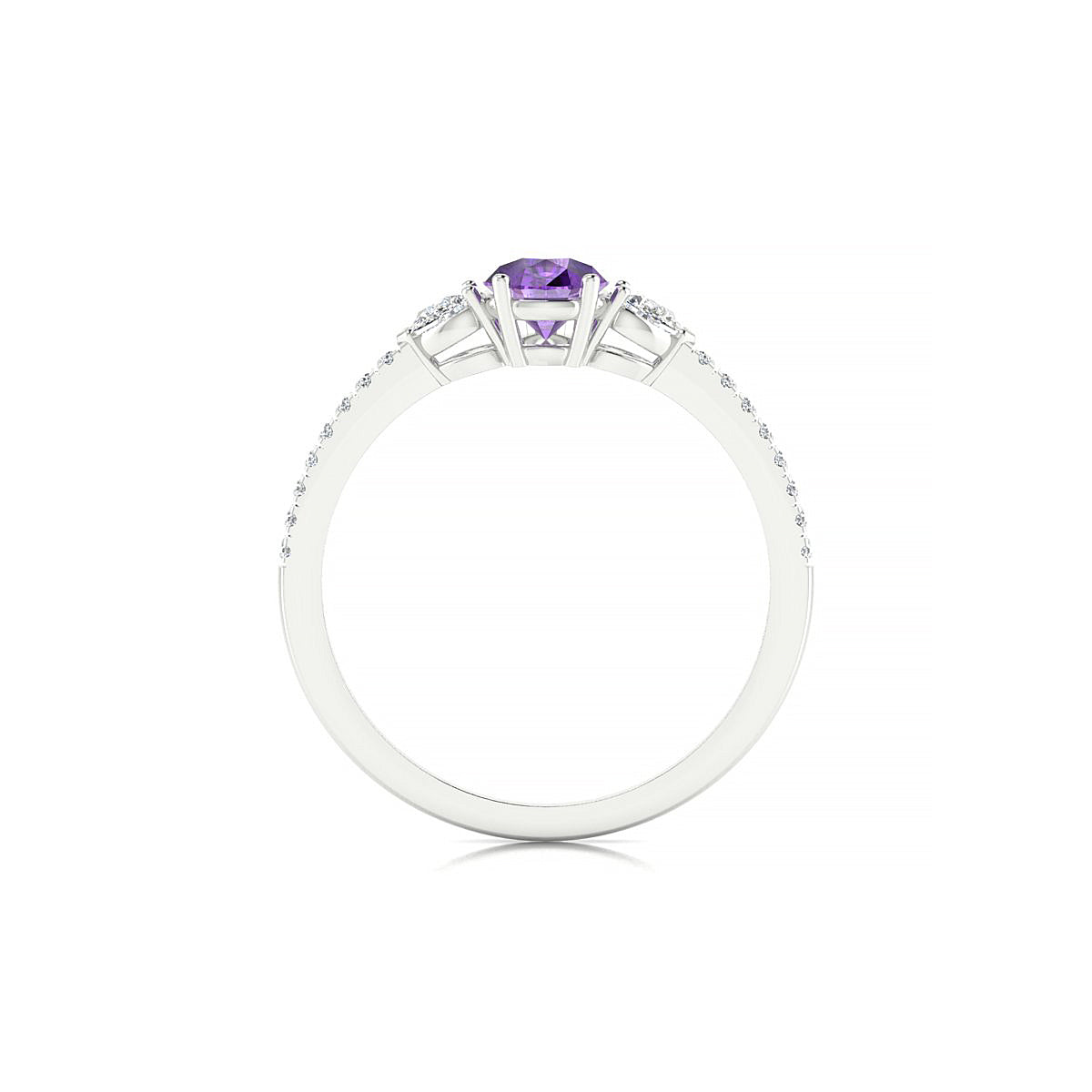 Waterfall | 18k White Gold 7 x 5 mm Pear Amethyst Ring