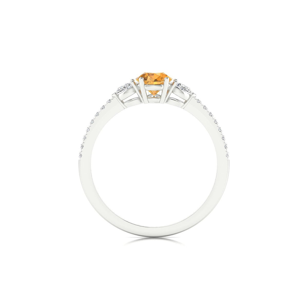 Waterfall | 18k White Gold 7 x 5 mm Pear Citrine Ring