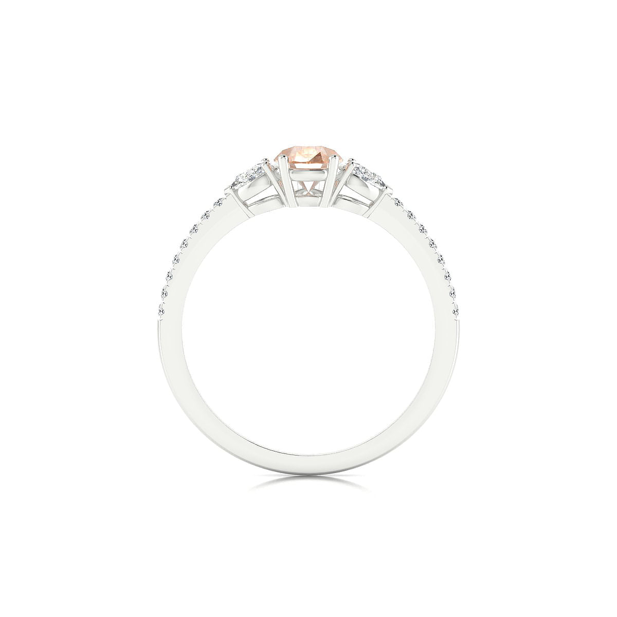 Waterfall | 18k White Gold 7 x 5 mm Pear Morganite Ring