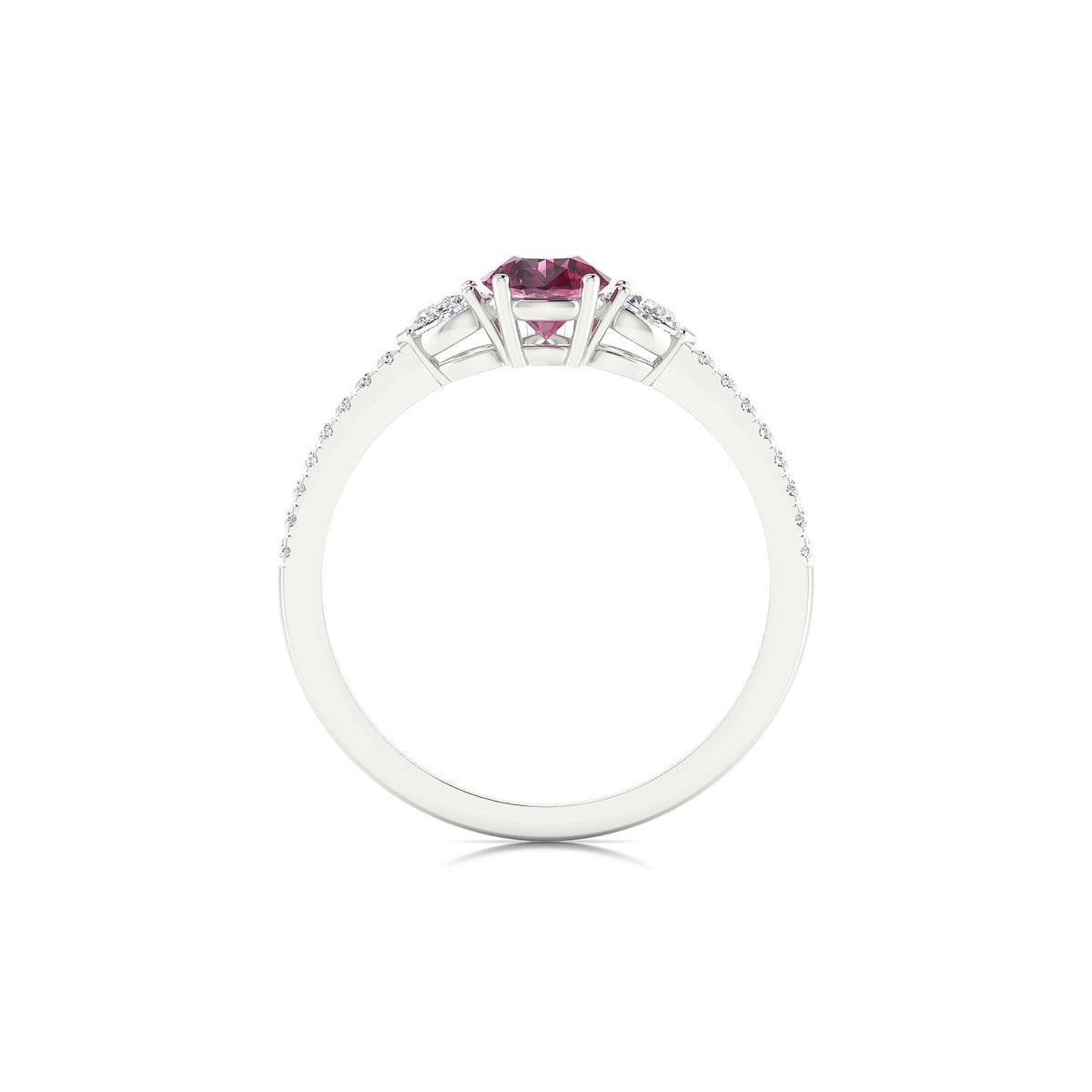 Waterfall | 18k White Gold 7 x 5 mm Pear Rhodolite Ring