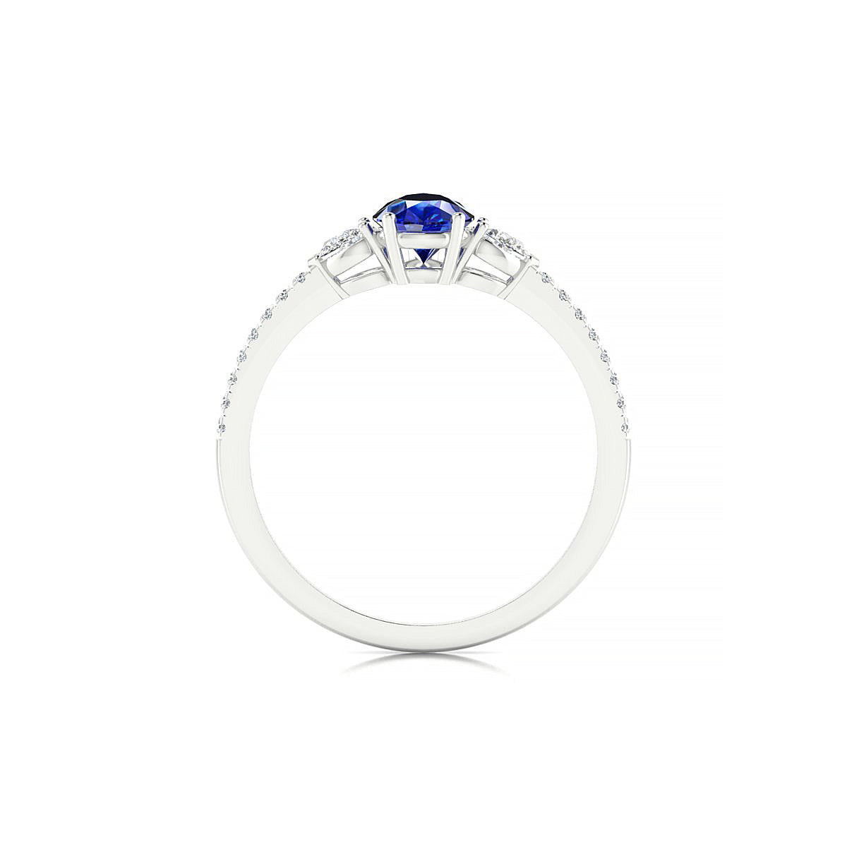 Waterfall | 18k White Gold 7 x 5 mm Pear Sapphire Ring
