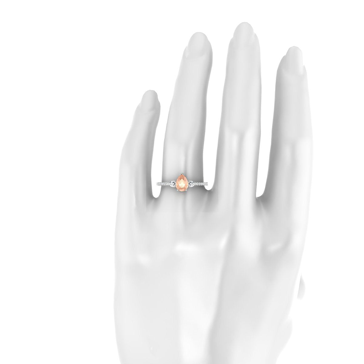 Waterfall | 18k White Gold 7 x 5 mm Pear Morganite Ring