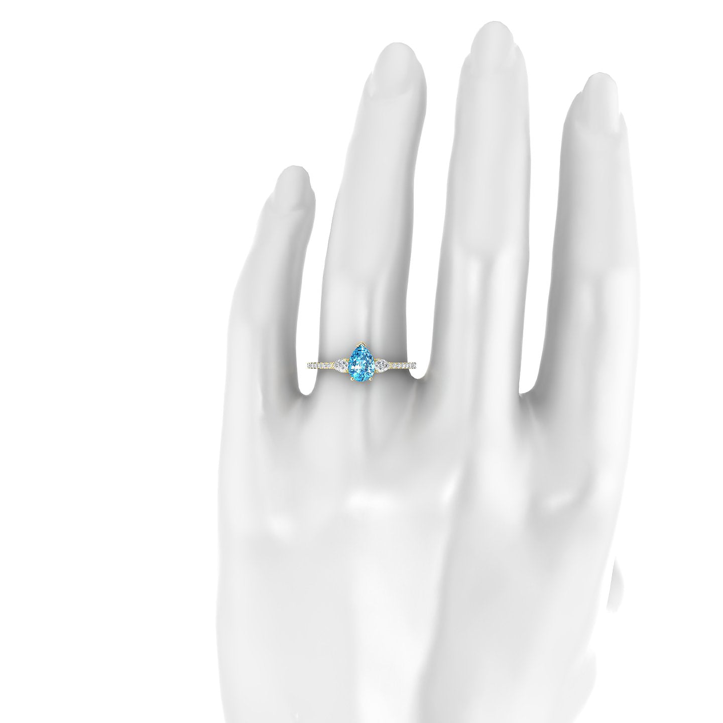 Waterfall | 18k Yellow Gold 7 x 5 mm Pear Topaz Ring