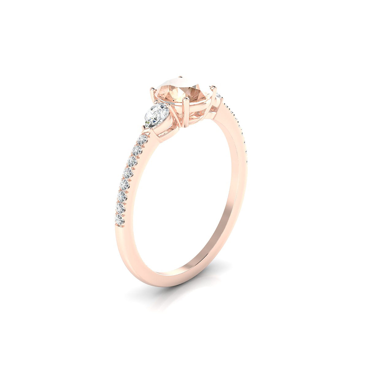 Waterfall | 18k Rose Gold 6 mm Round Morganite Ring