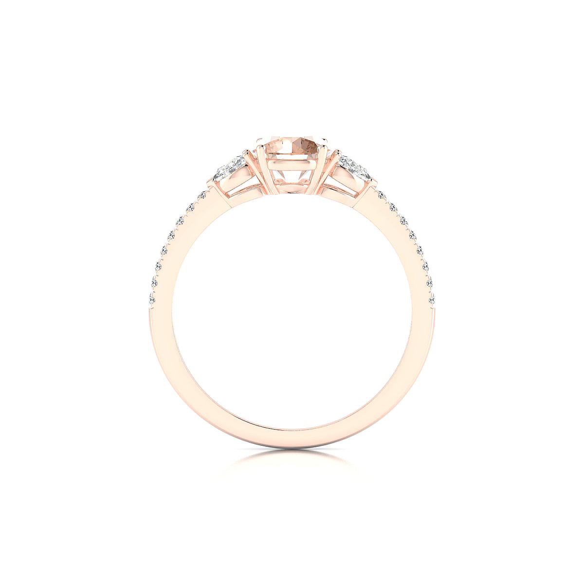 Waterfall | 18k Rose Gold 6 mm Round Morganite Ring