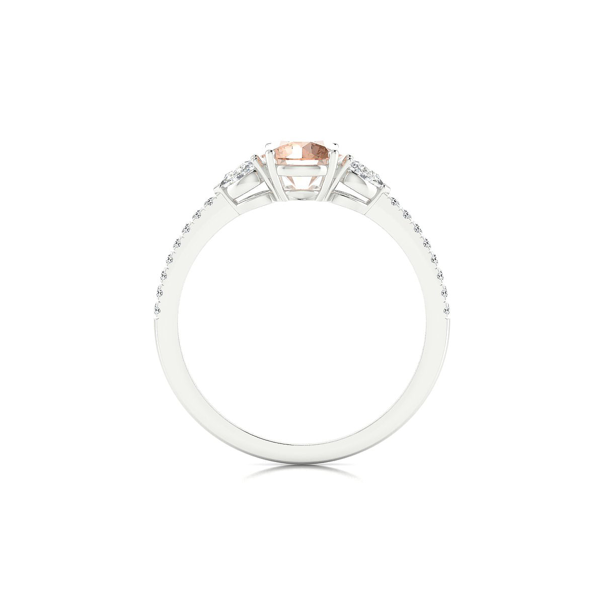Waterfall | 18k White Gold 6 mm Round Morganite Ring