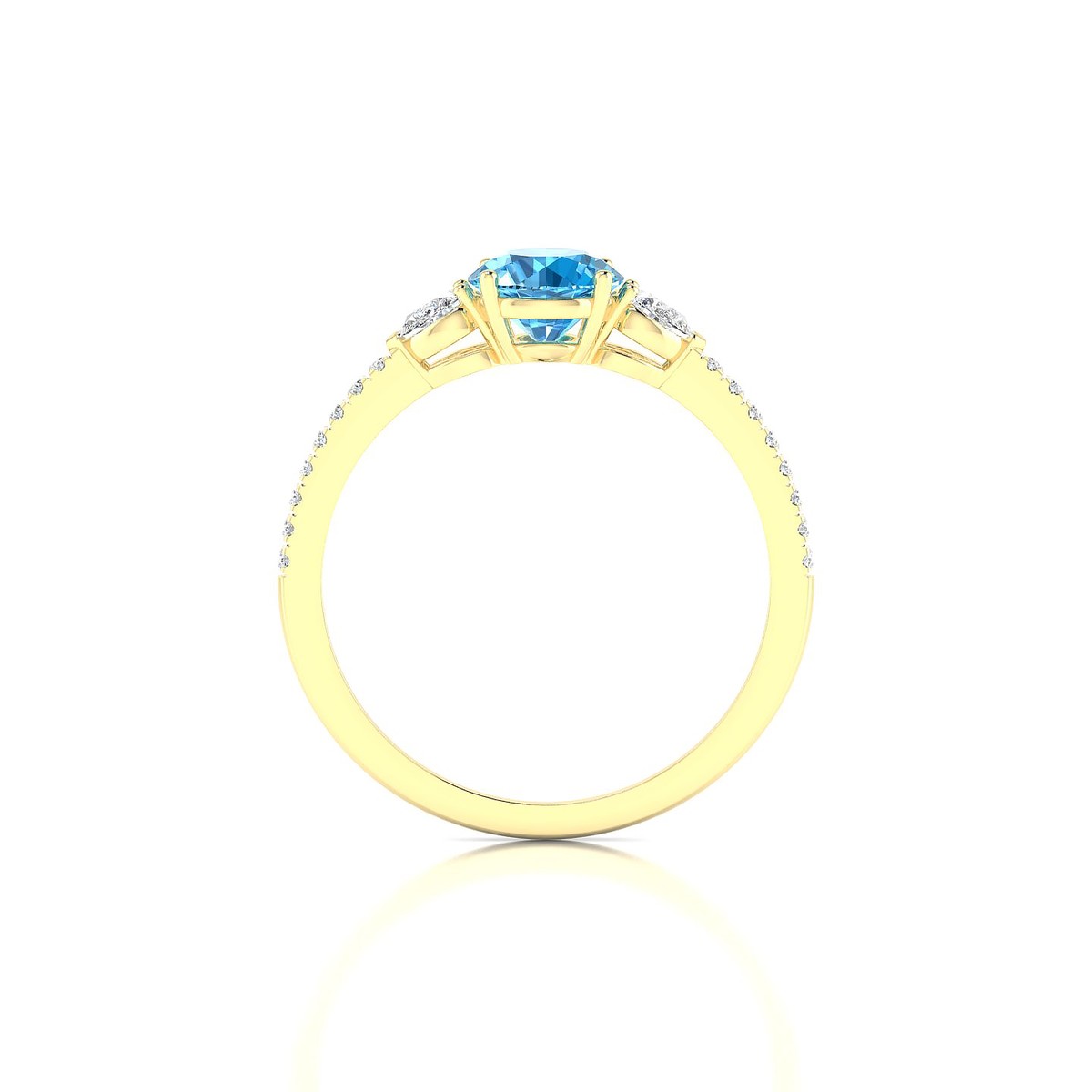 Waterfall | 18k Yellow Gold 6 mm Round Topaz Ring