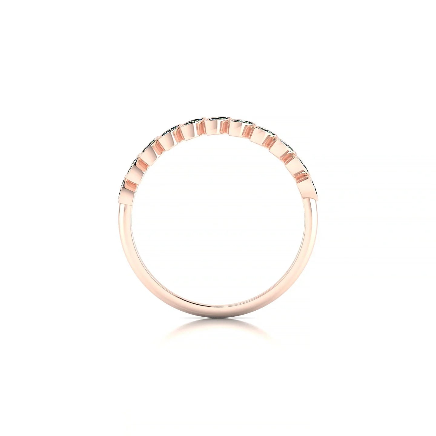 Whisper | 18k Rose Gold 1.3 mm Round Emerald Ring