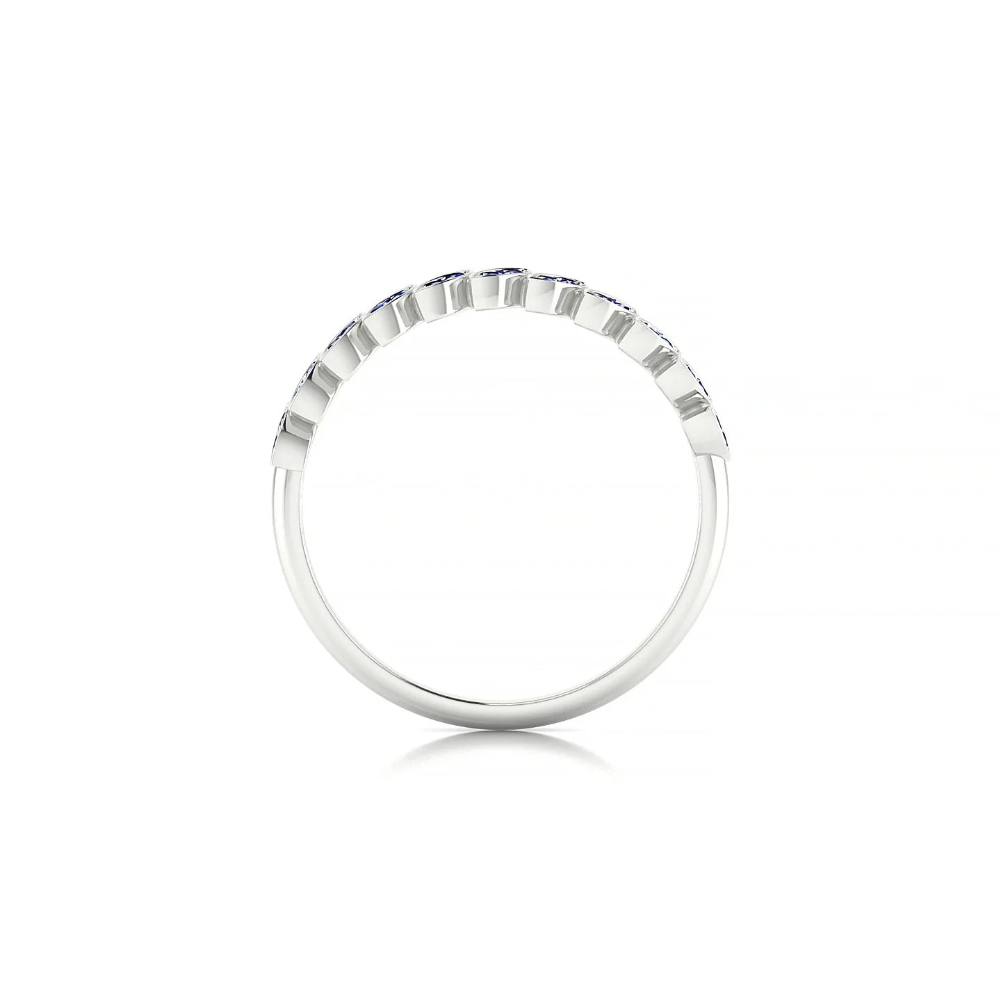 Whisper | 18k White Gold 1.3 mm Round Sapphire Ring