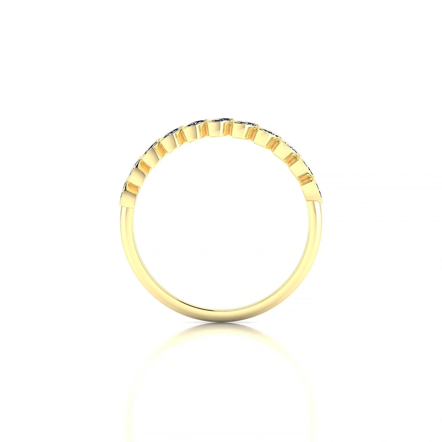 Whisper | 18k Yellow Gold 1.3 mm Round Sapphire Ring