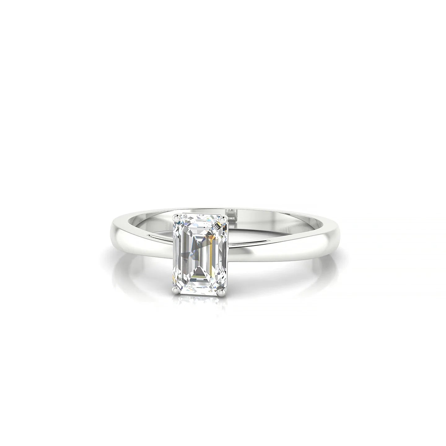 Zenith | 18k White Gold 6 x 4 mm Emerald Diamond Ring