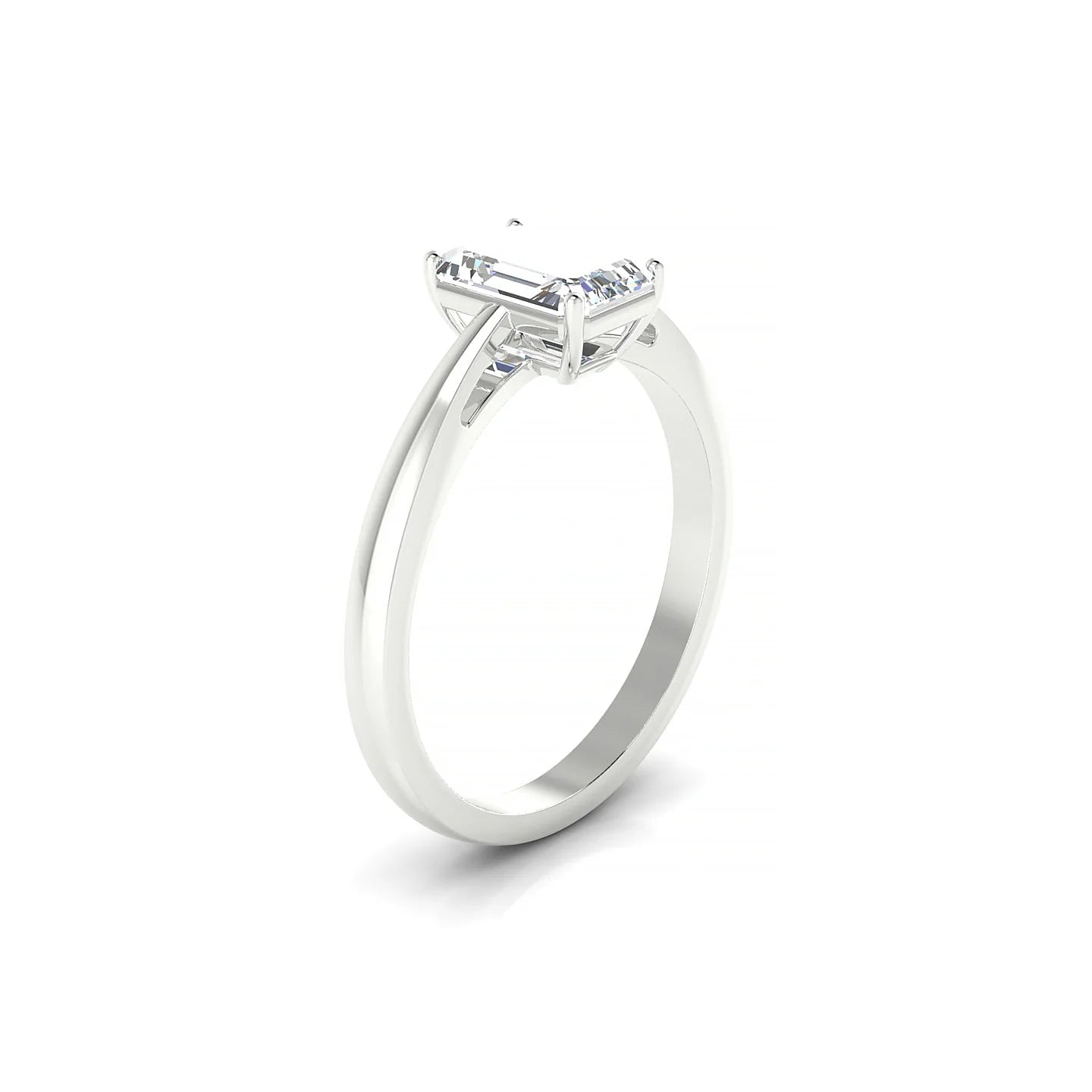 Zenith | 18k White Gold 7 x 5 mm Emerald Diamond Ring