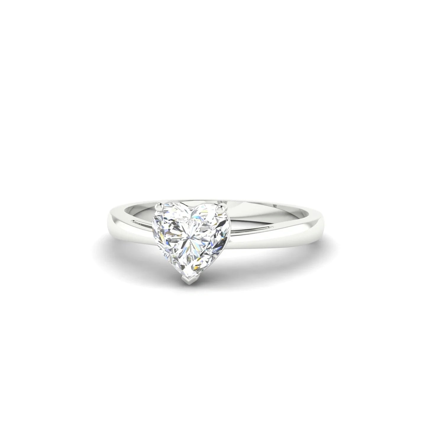 Zenith | 18k White Gold 5.5 mm Heart Diamond Ring