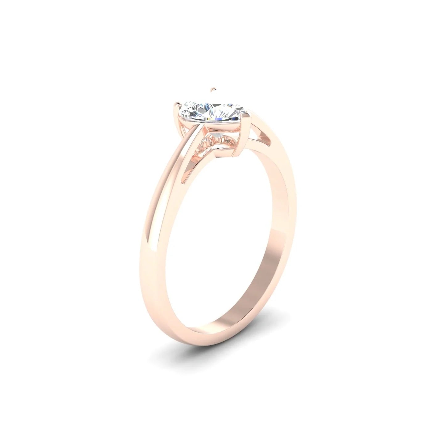 Zenith | 18k Rose Gold 5.5 mm Heart Diamond Ring