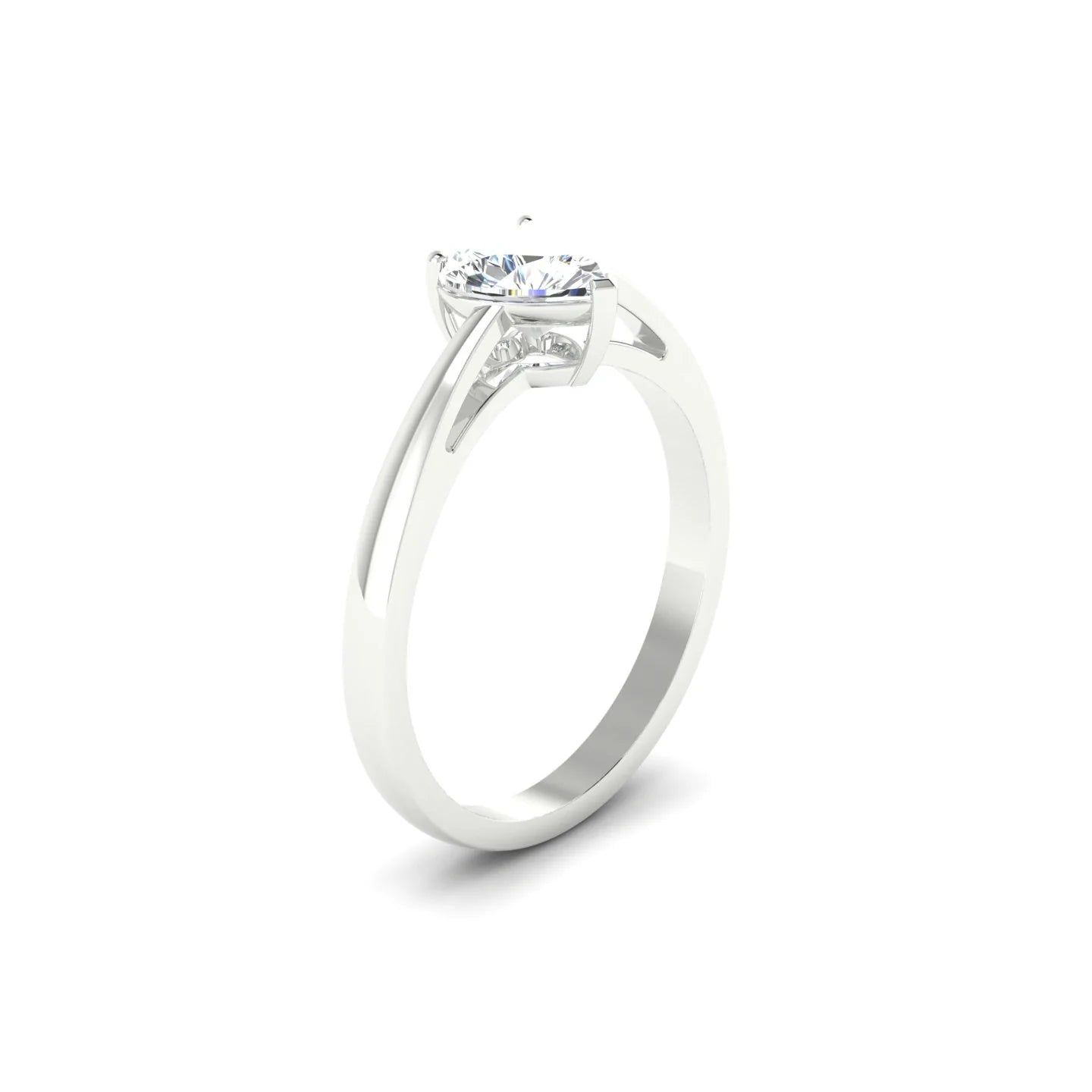 Zenith | 18k White Gold 5.5 mm Heart Diamond Ring