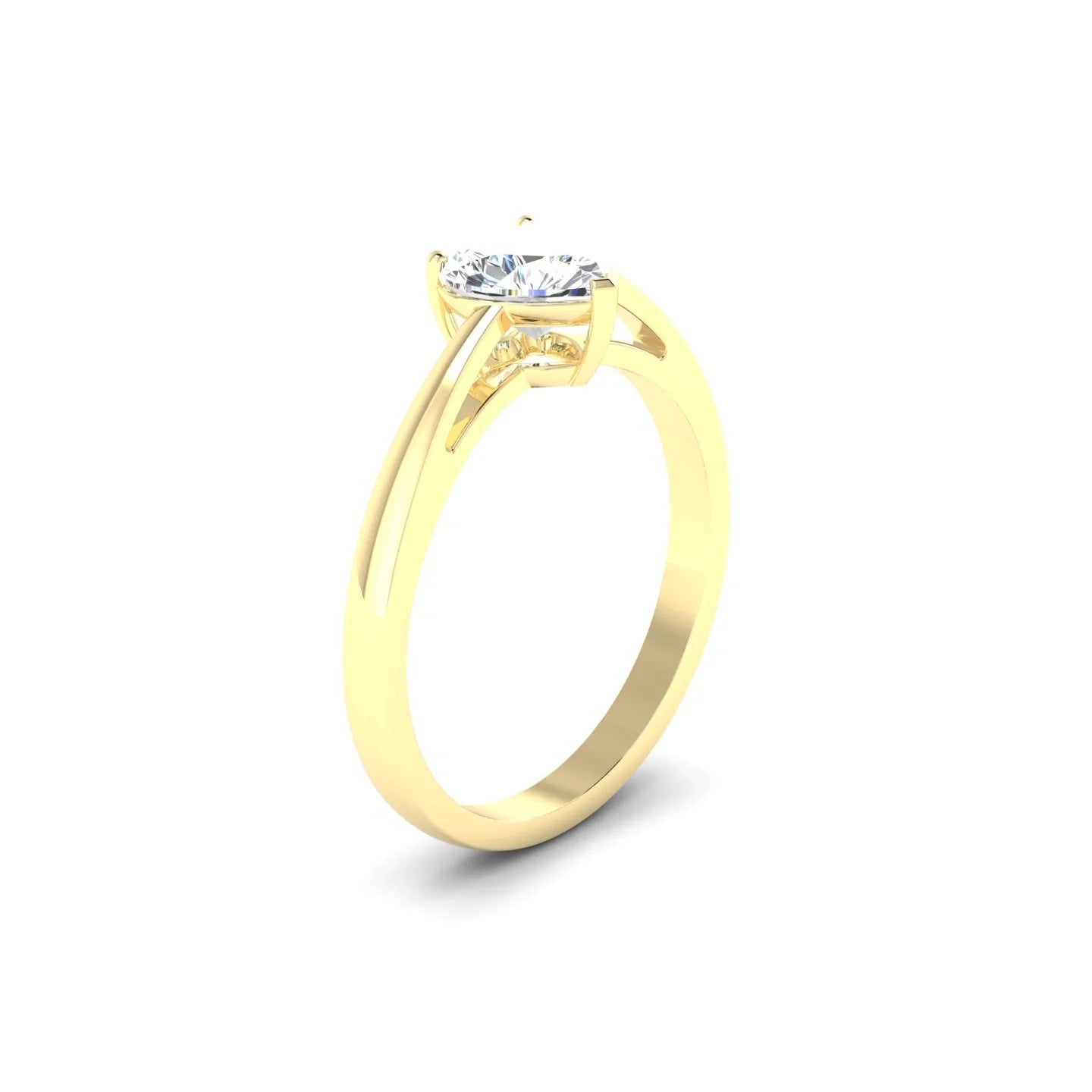 Zenith | 18k Yellow Gold 5.5 mm Heart Diamond Ring