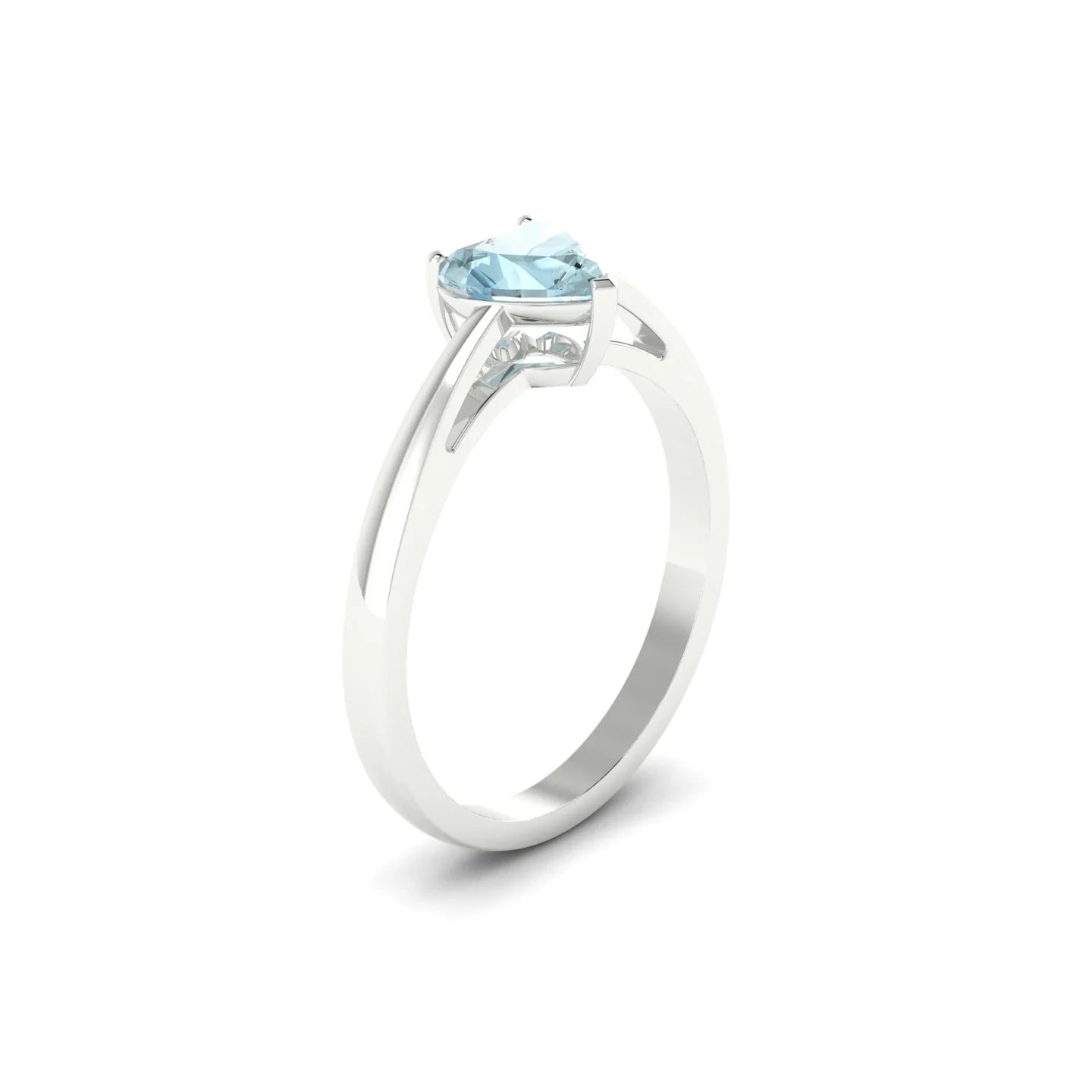 Zenith | 18k White Gold 6 mm Heart Aquamarine Ring