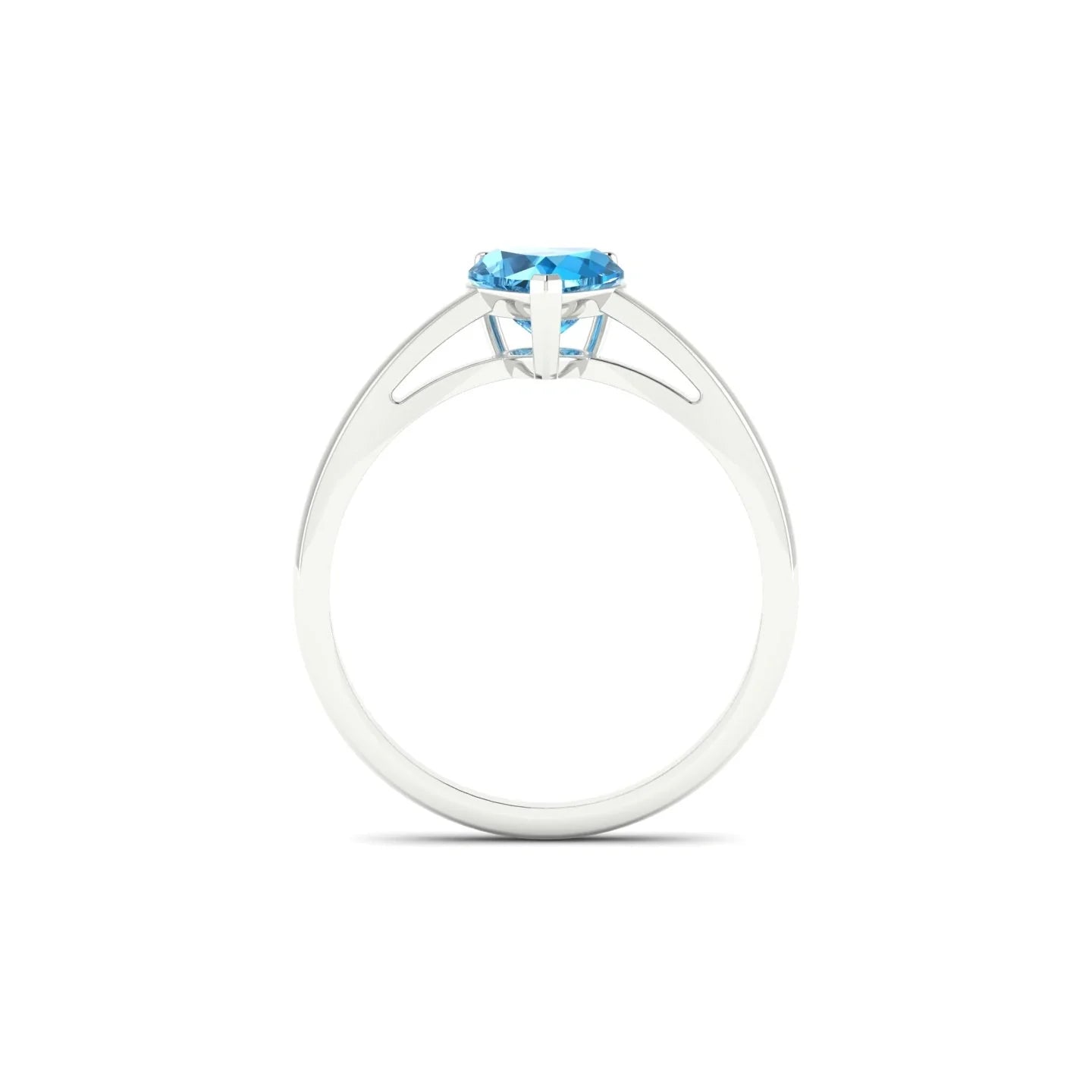 Zenith | 18k White Gold 6 mm Heart Topaz Ring