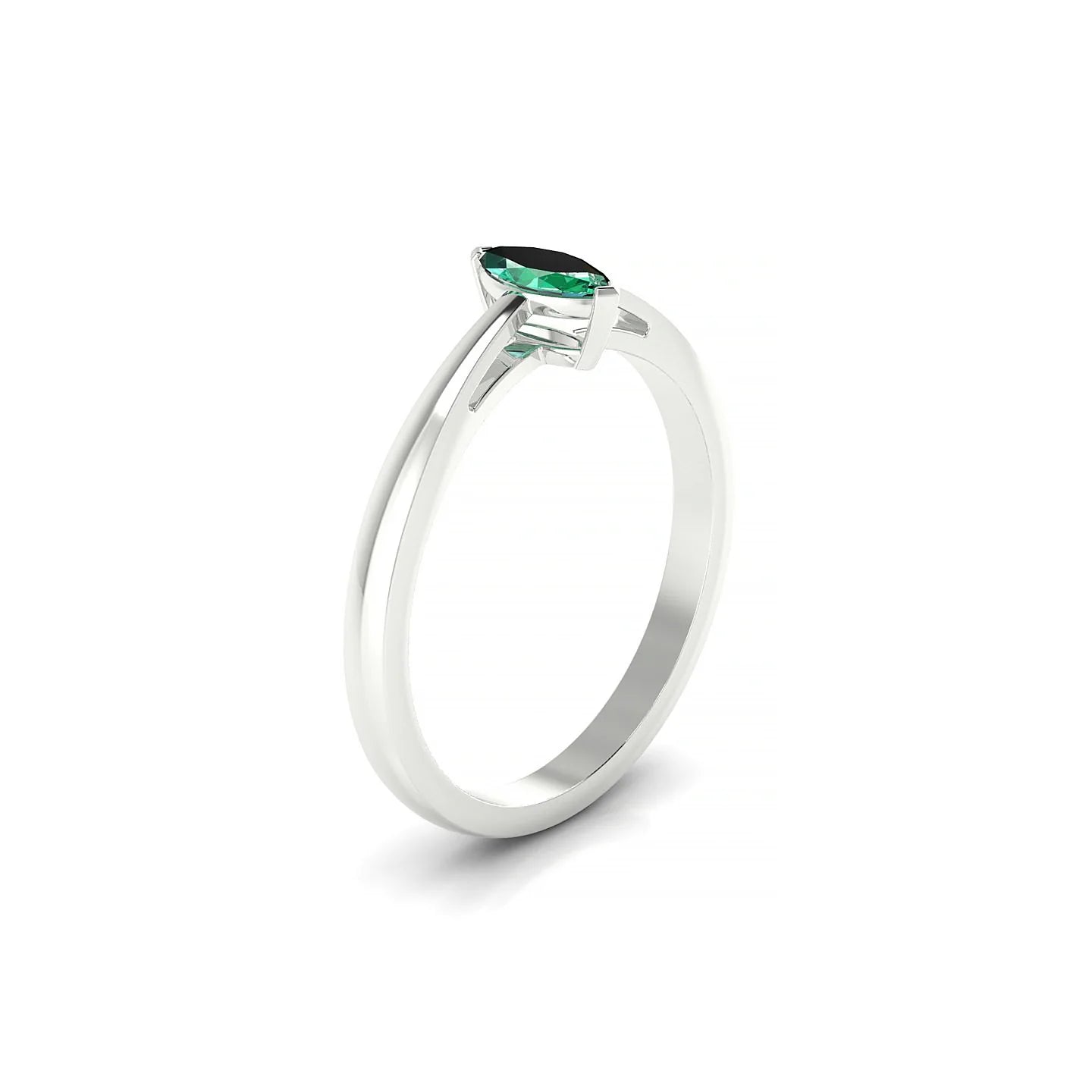 Zenith | 18k White Gold 6 x 3 mm Marquise Emerald Ring