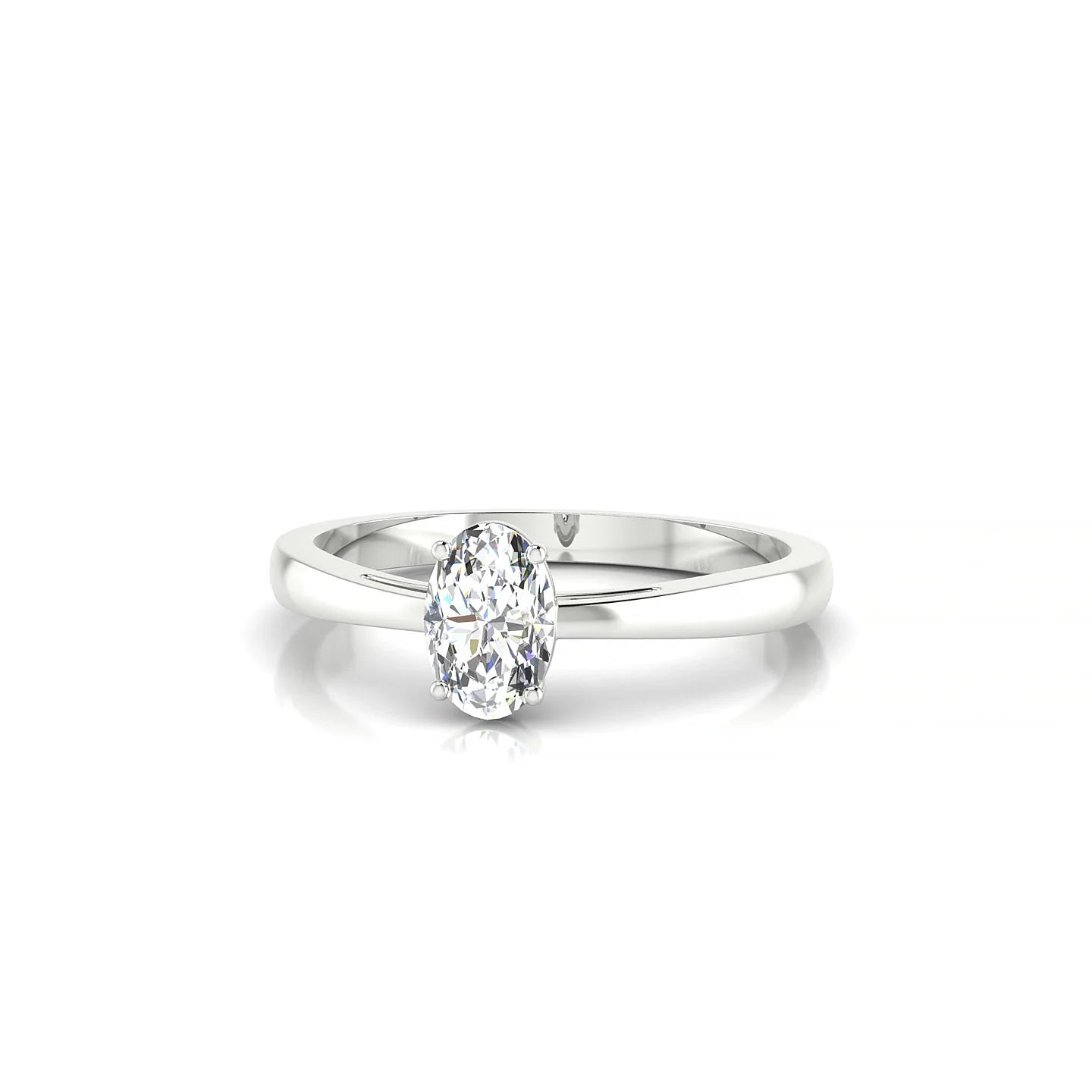 Zenith | 18k White Gold 6 x 4 mm Oval Diamond Ring