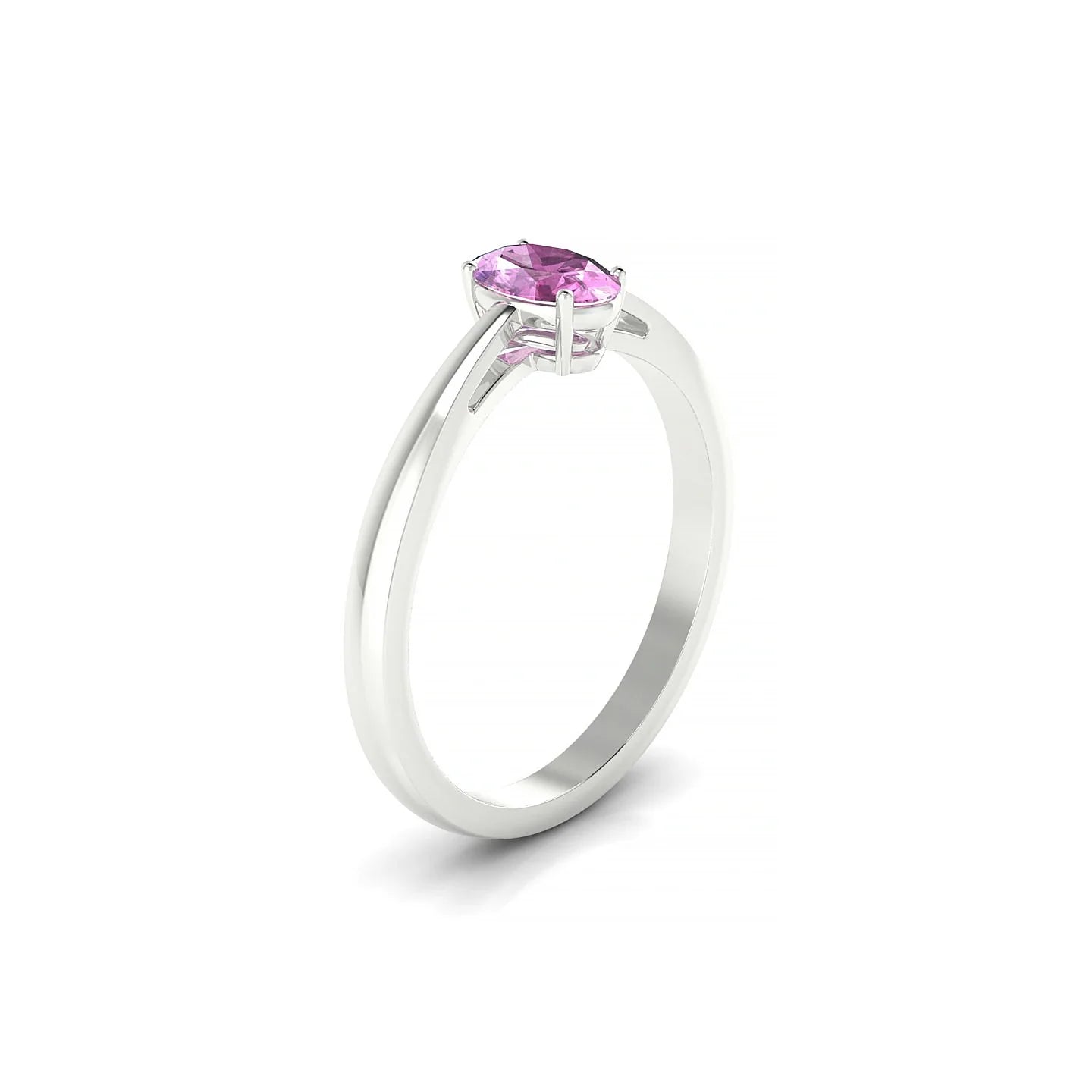 Zenith | 18k White Gold 6 x 4 mm Oval Pink Sapphire Ring