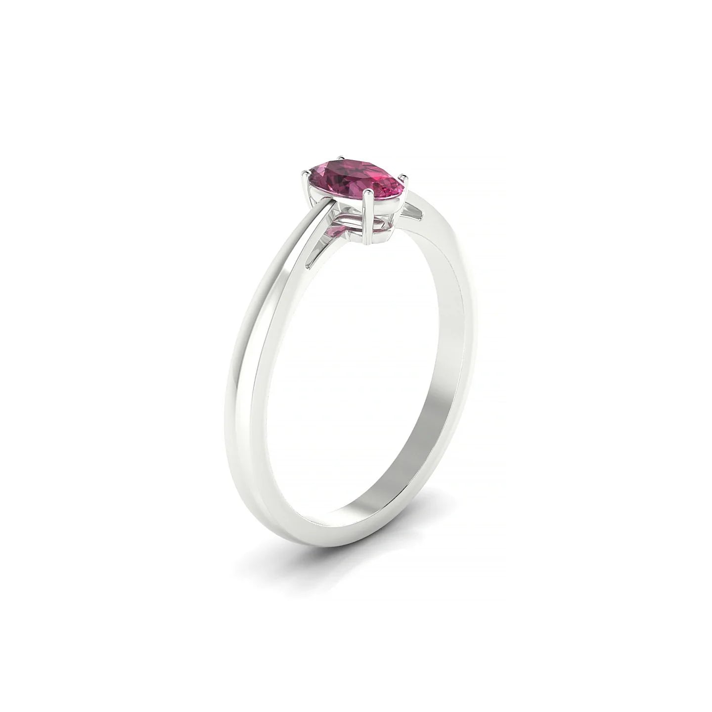 Zenith | 18k White Gold 6 x 4 mm Oval Rhodolite Ring