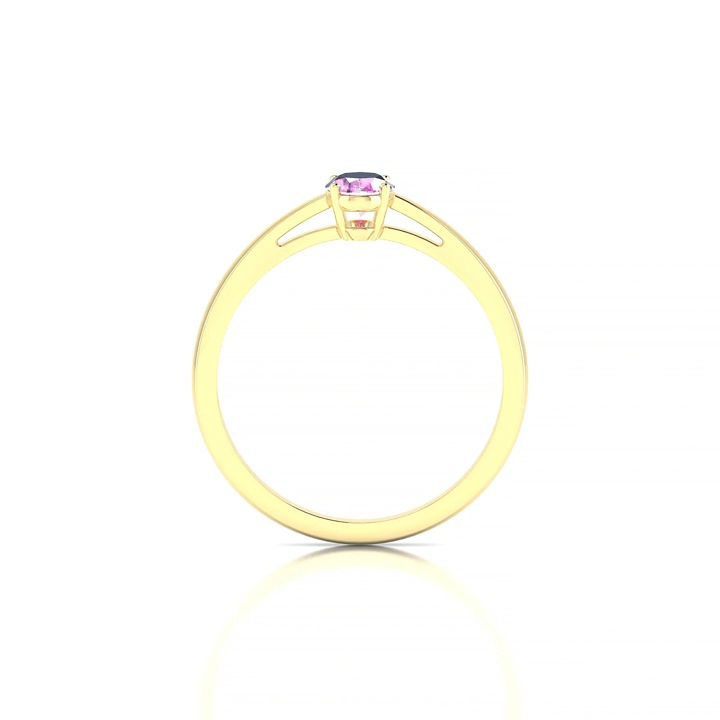 Zenith | 18k Yellow Gold 6 x 4 mm Oval Pink Sapphire Ring