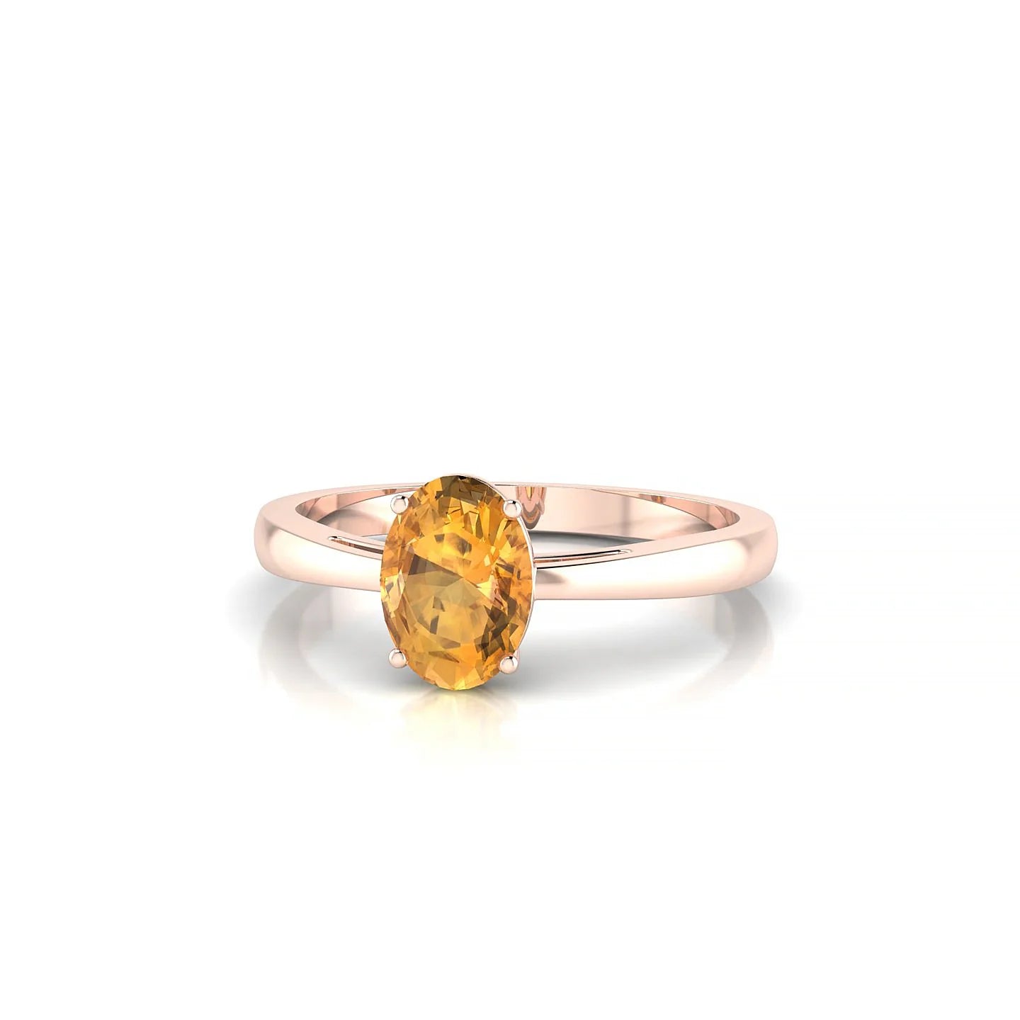 Zenith | 18k Rose Gold 7 x 5 mm Oval Citrine Ring