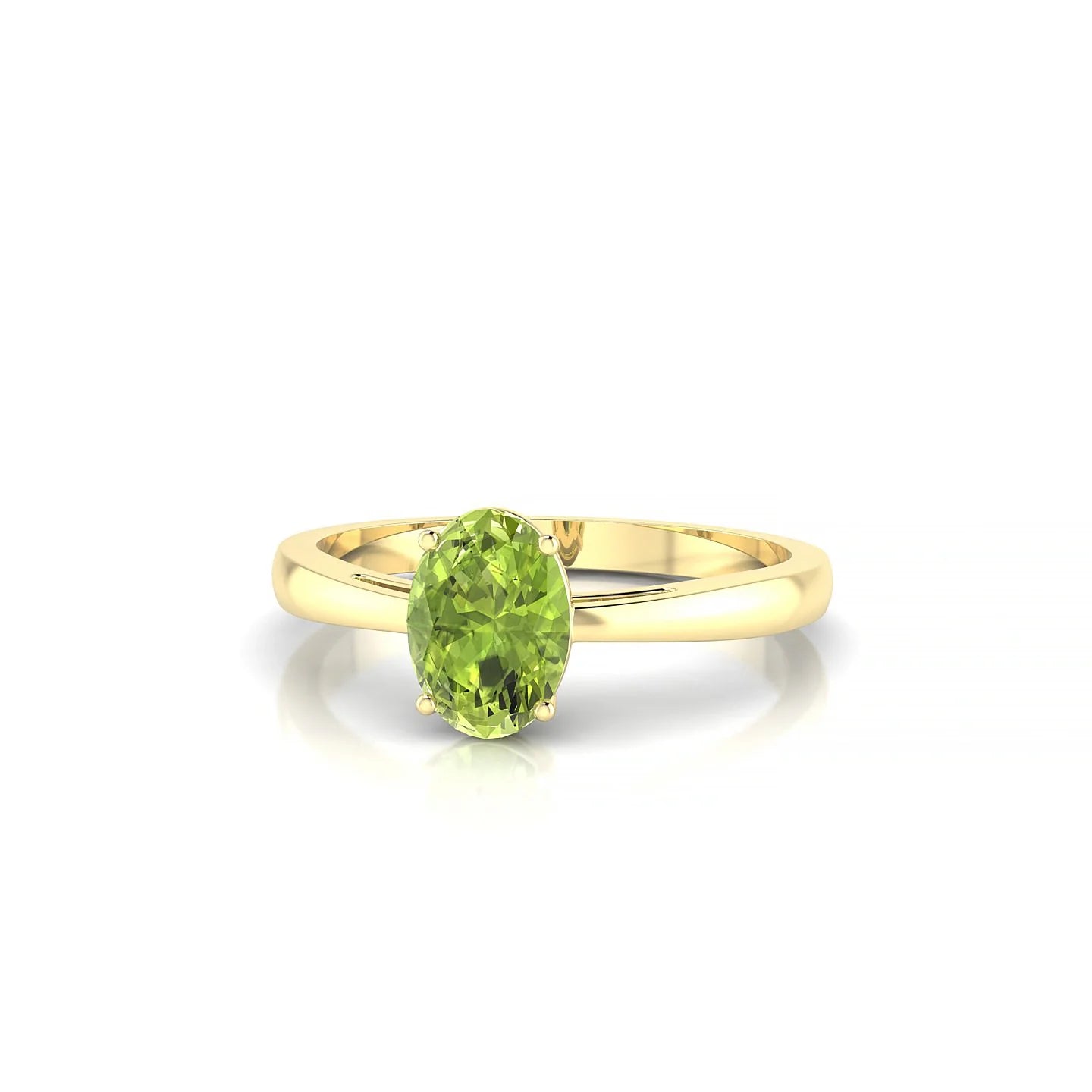 Zenith | 18k Yellow Gold 7 x 5 mm Oval Peridot Ring