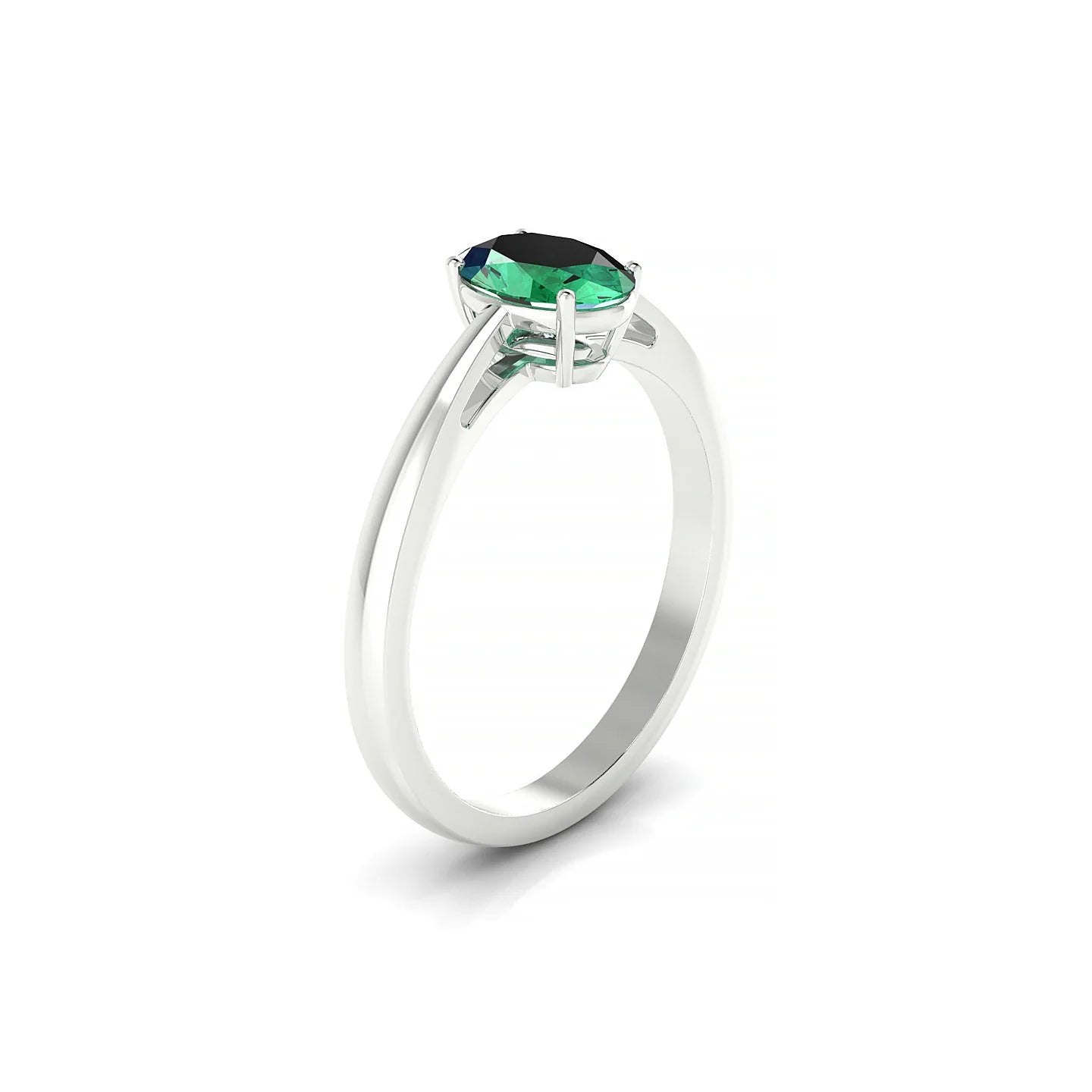 Zenith | 18k White Gold 7 x 5 mm Oval Emerald Ring