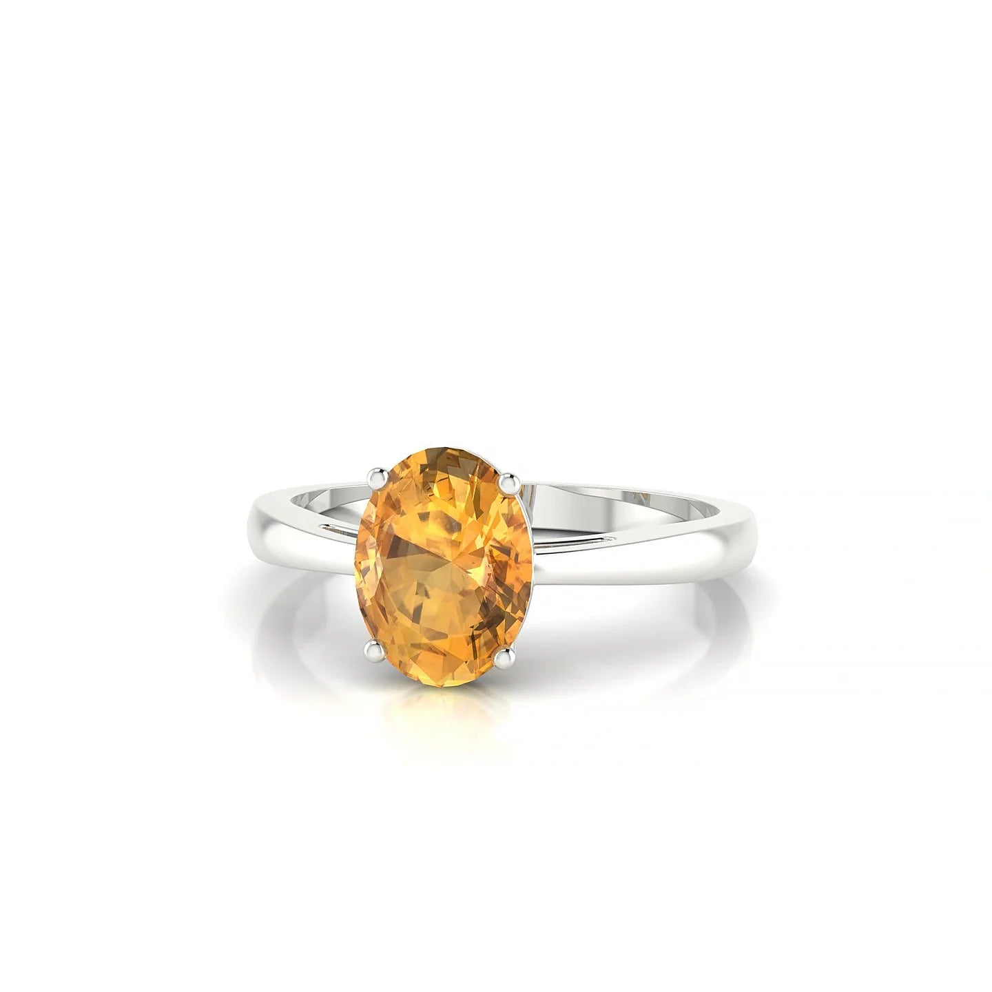 Zenith | 18k White Gold 8 x 6 mm Oval Citrine Ring