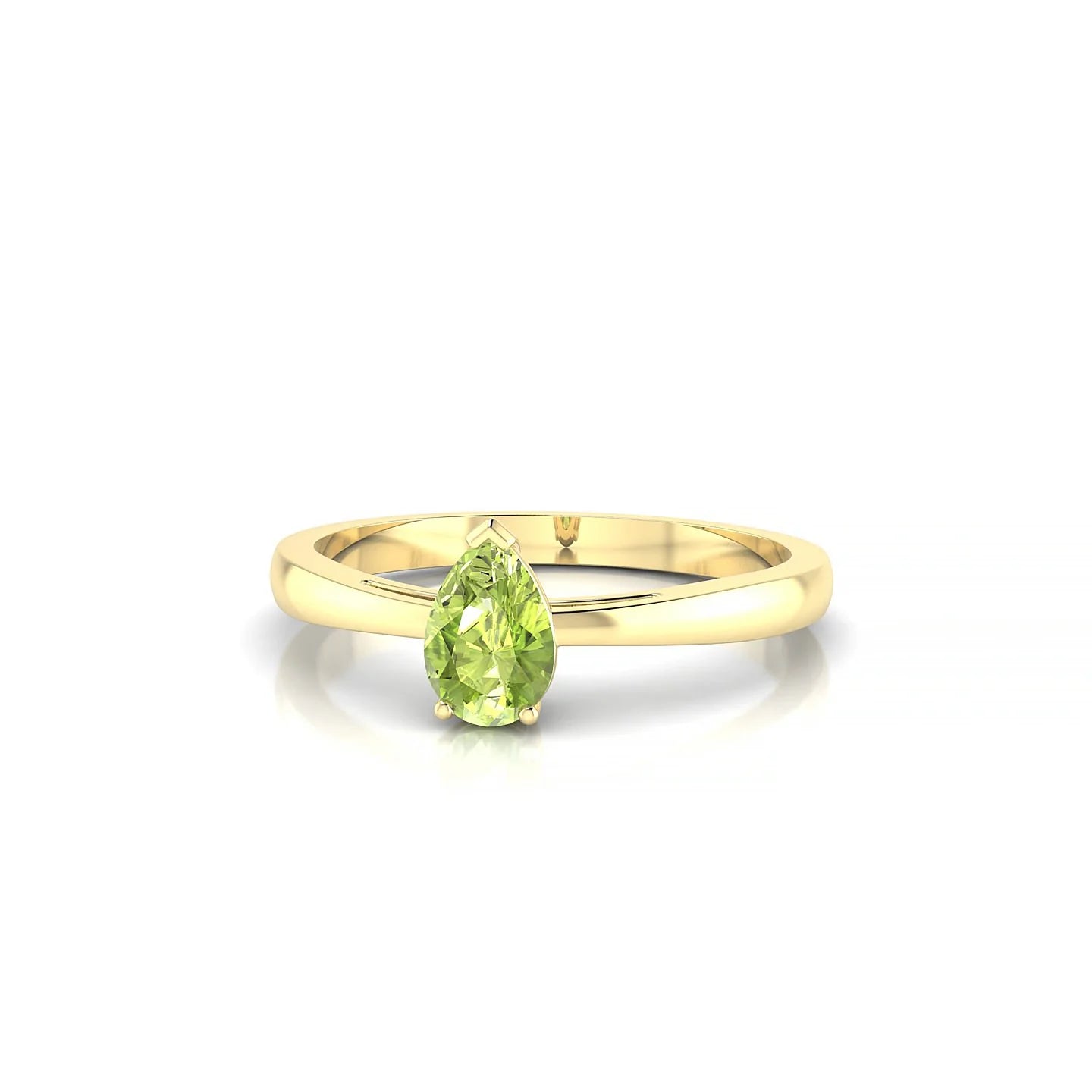 Zenith | 18k Yellow Gold 6 x 4 mm Pear Peridot Ring