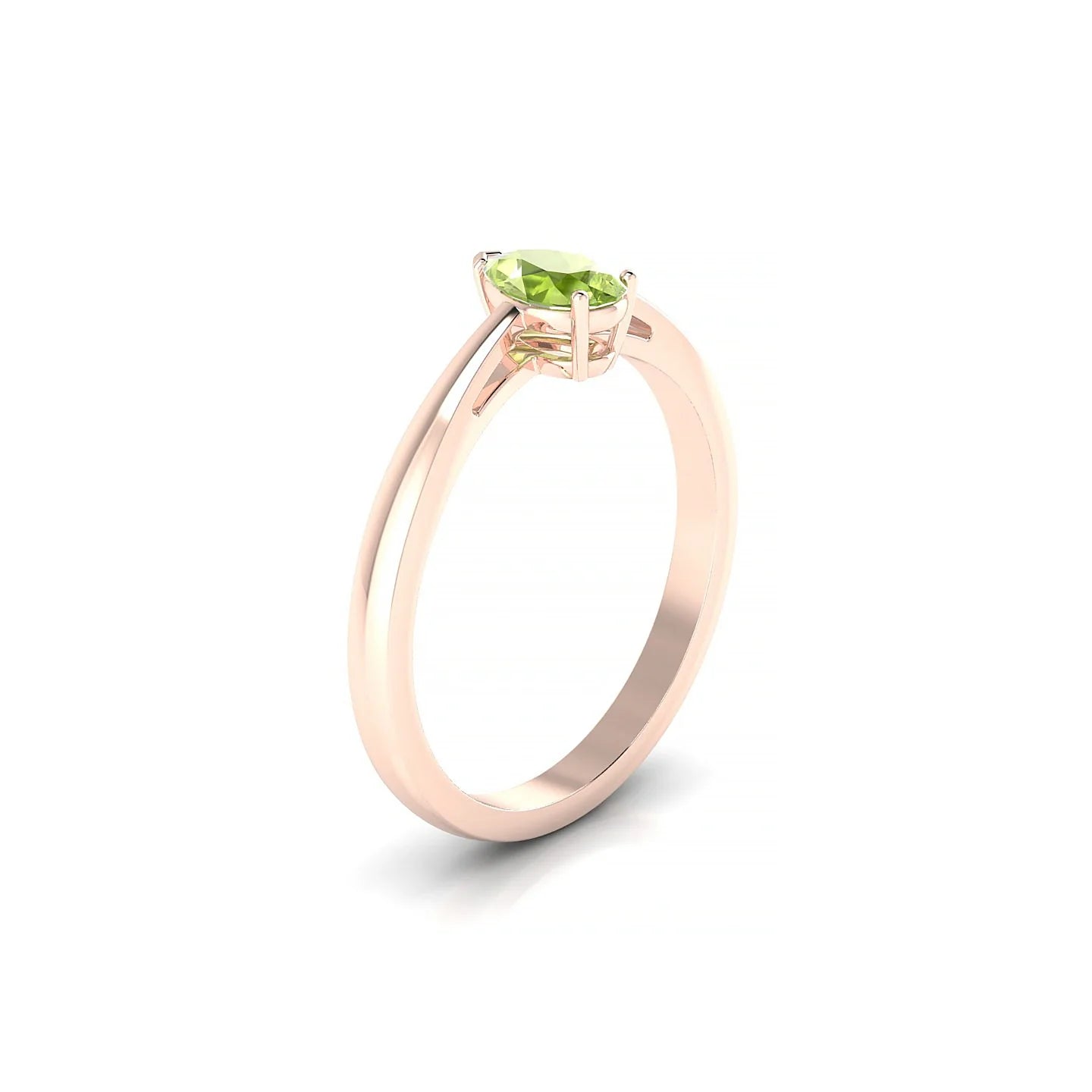 Zenith | 18k Rose Gold 6 x 4 mm Pear Peridot Ring