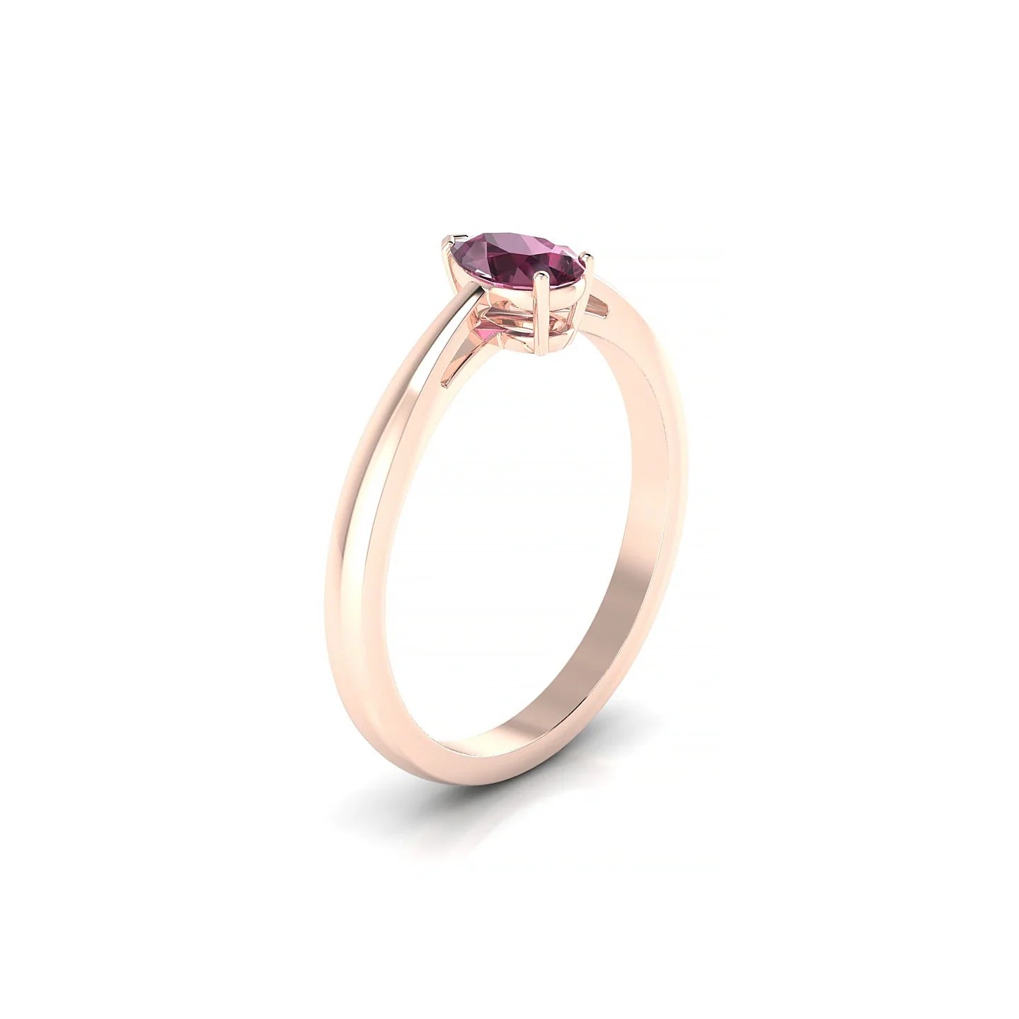 Zenith | 18k Rose Gold 6 x 4 mm Pear Rhodolite Ring
