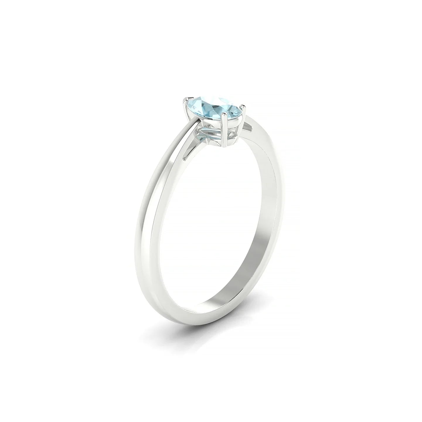 Zenith | 18k White Gold 6 x 4 mm Pear Aquamarine Ring