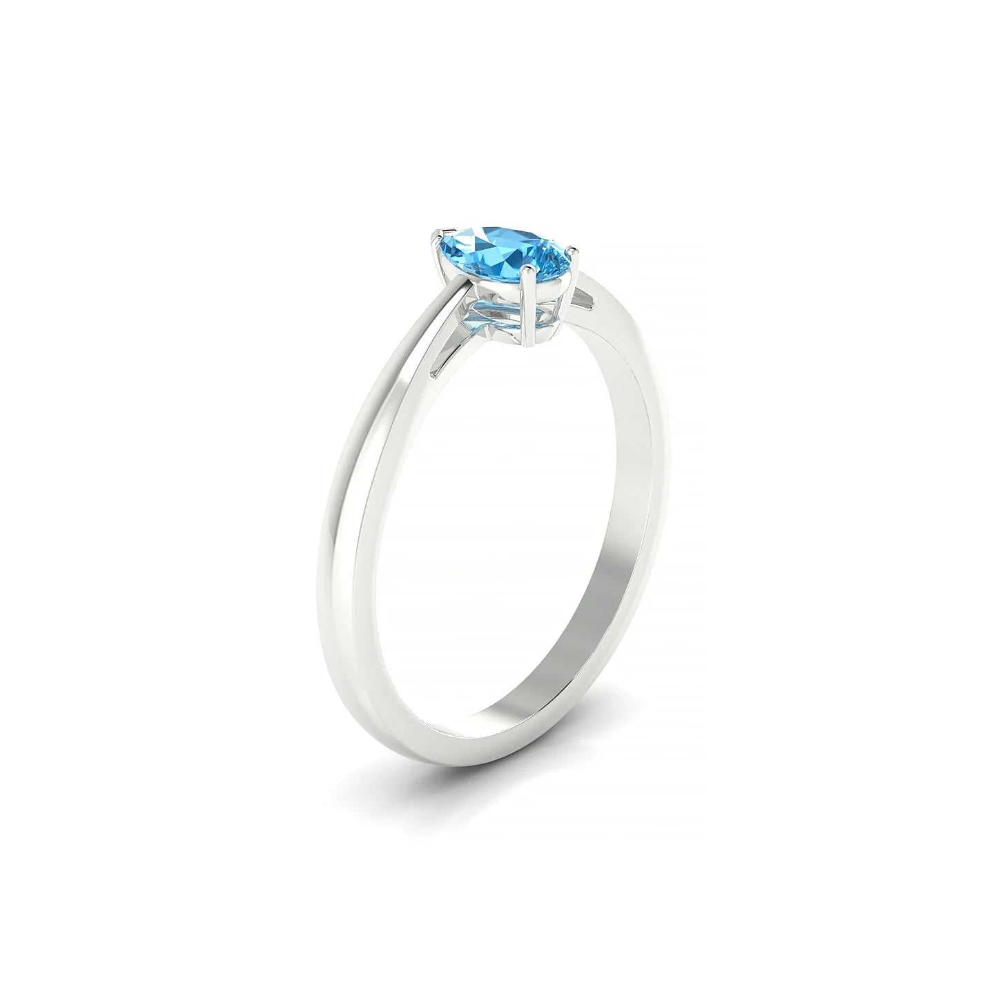 Zenith | 18k White Gold 6 x 4 mm Pear Topaz Ring