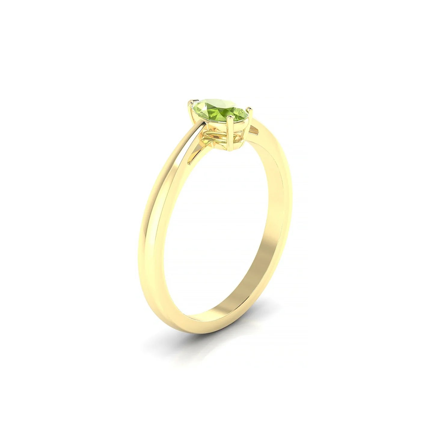 Zenith | 18k Yellow Gold 6 x 4 mm Pear Peridot Ring