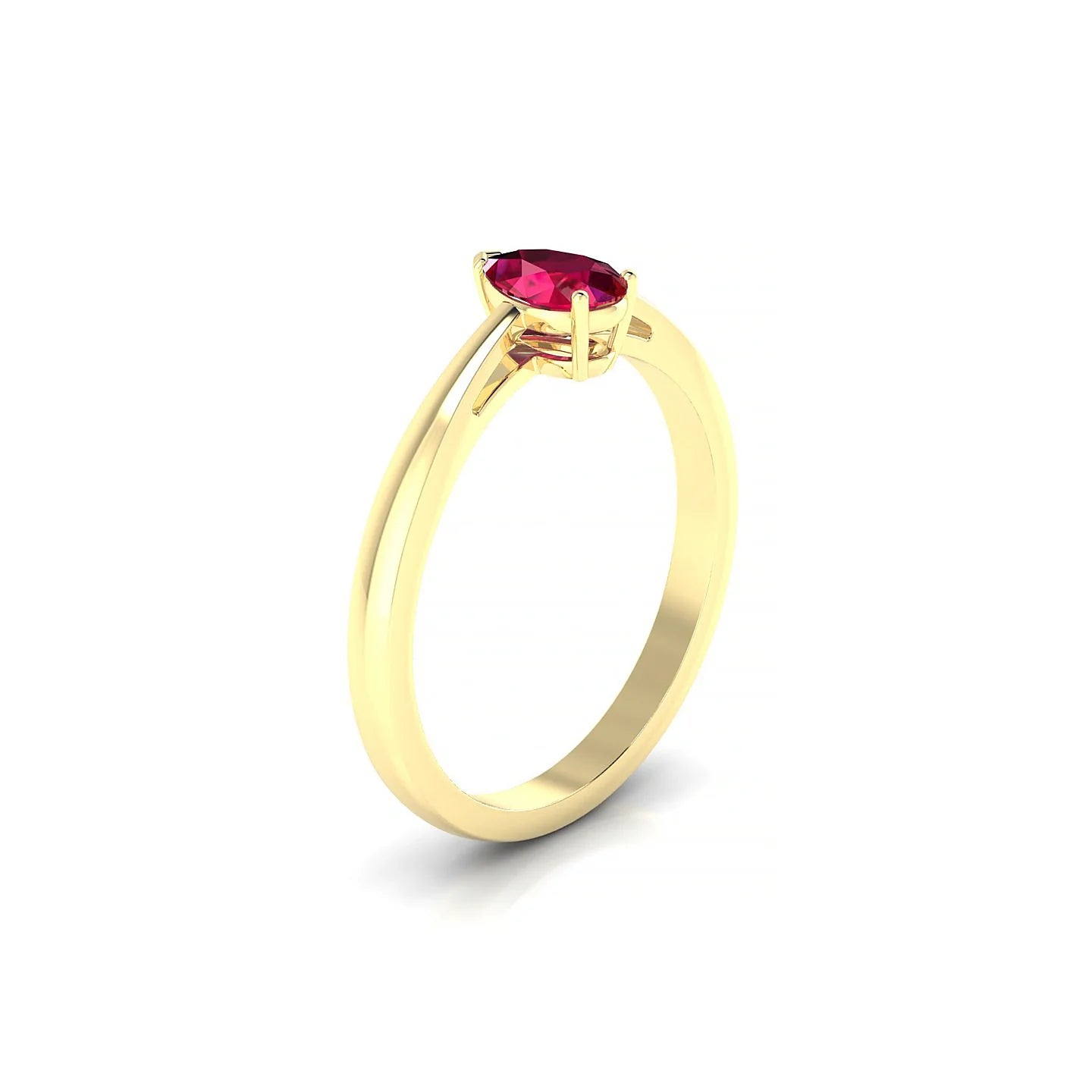 Zenith | 18k Yellow Gold 6 x 4 mm Pear Ruby Ring