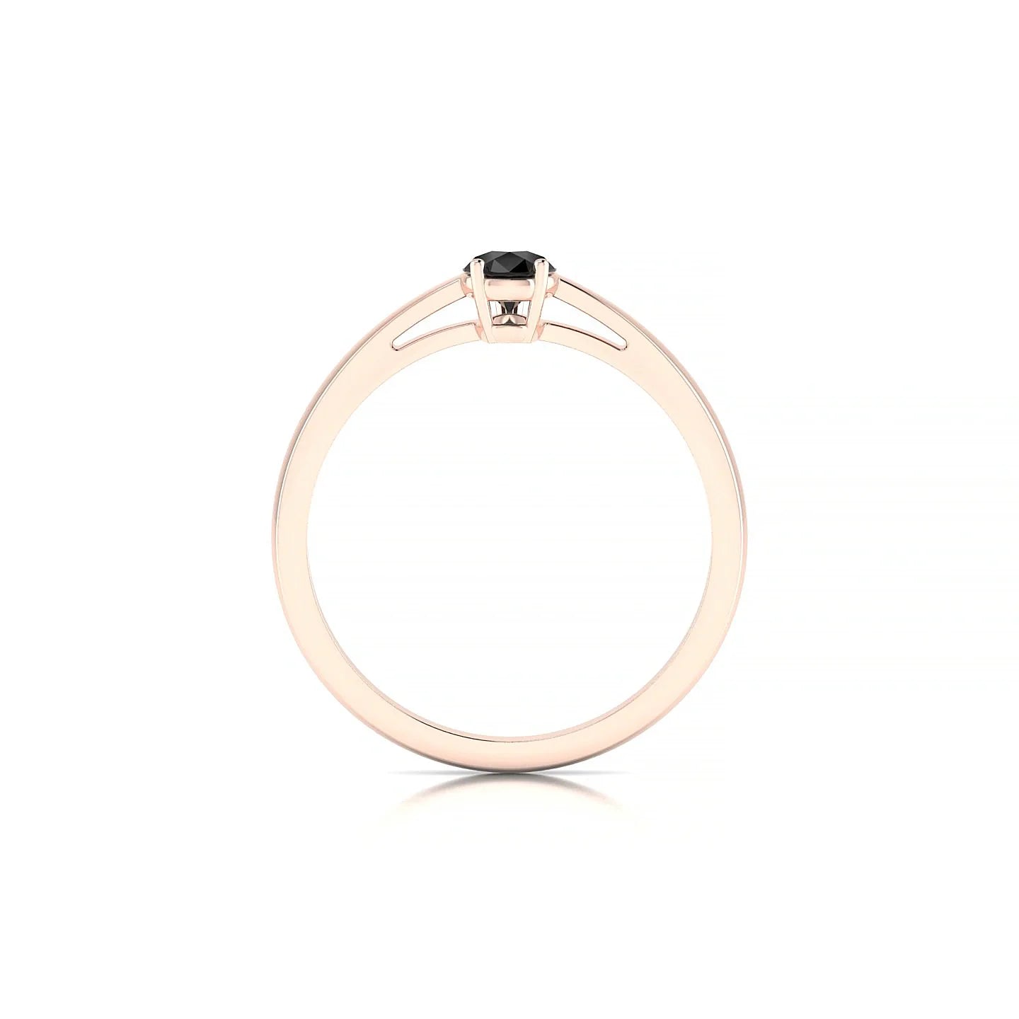 Zenith | 18k Rose Gold 6 x 4 mm Pear Black Diamond Ring