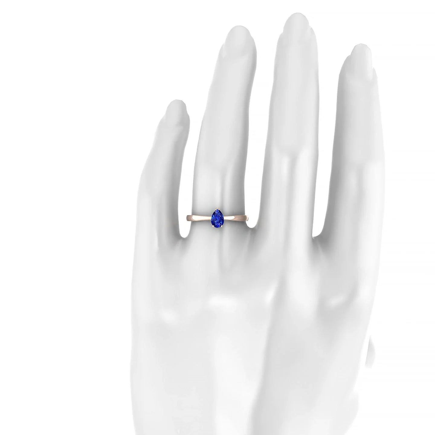 Zenith | 18k Rose Gold 6 x 4 mm Pear Sapphire Ring