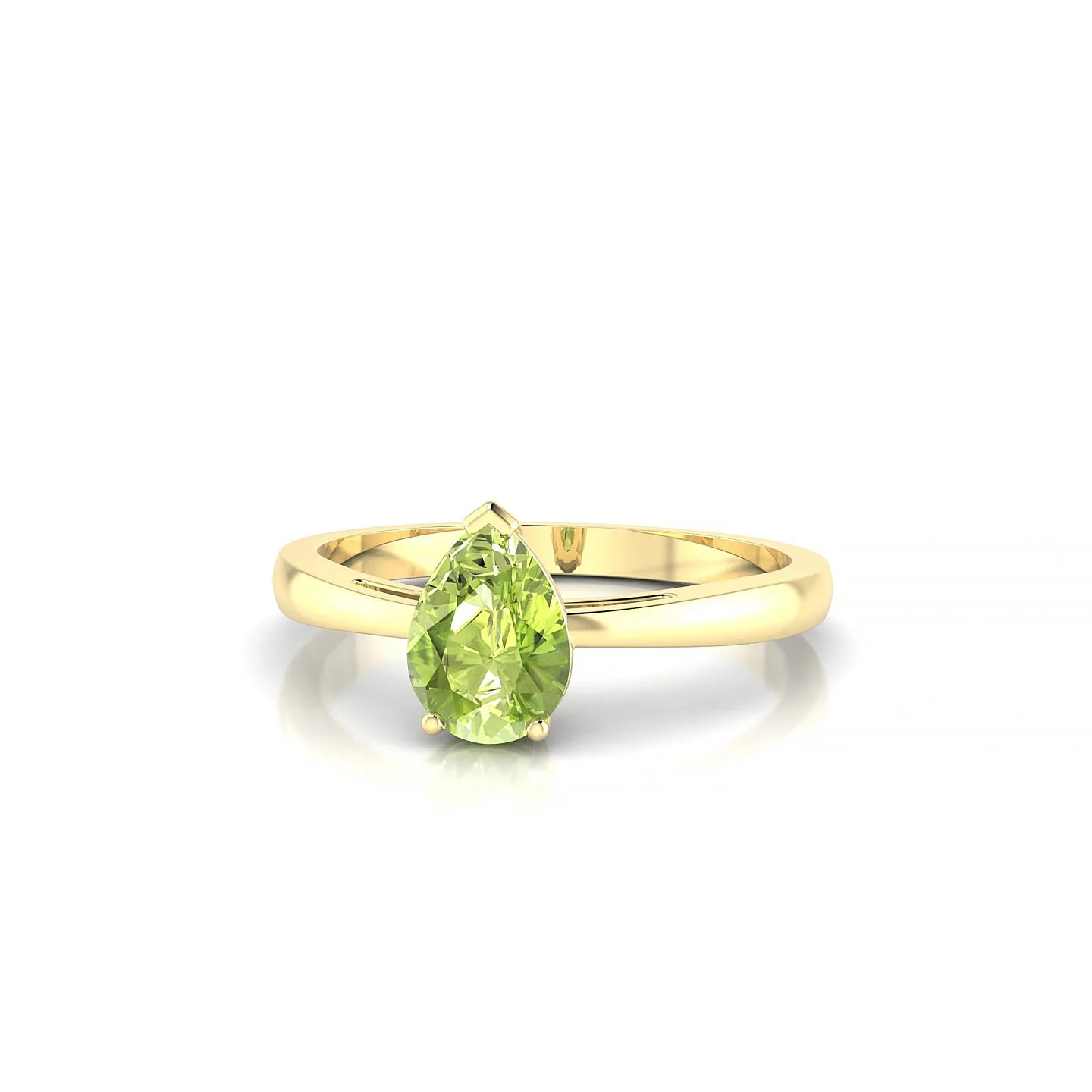 Zenith | 18k Yellow Gold 7 x 5 mm Pear Peridot Ring