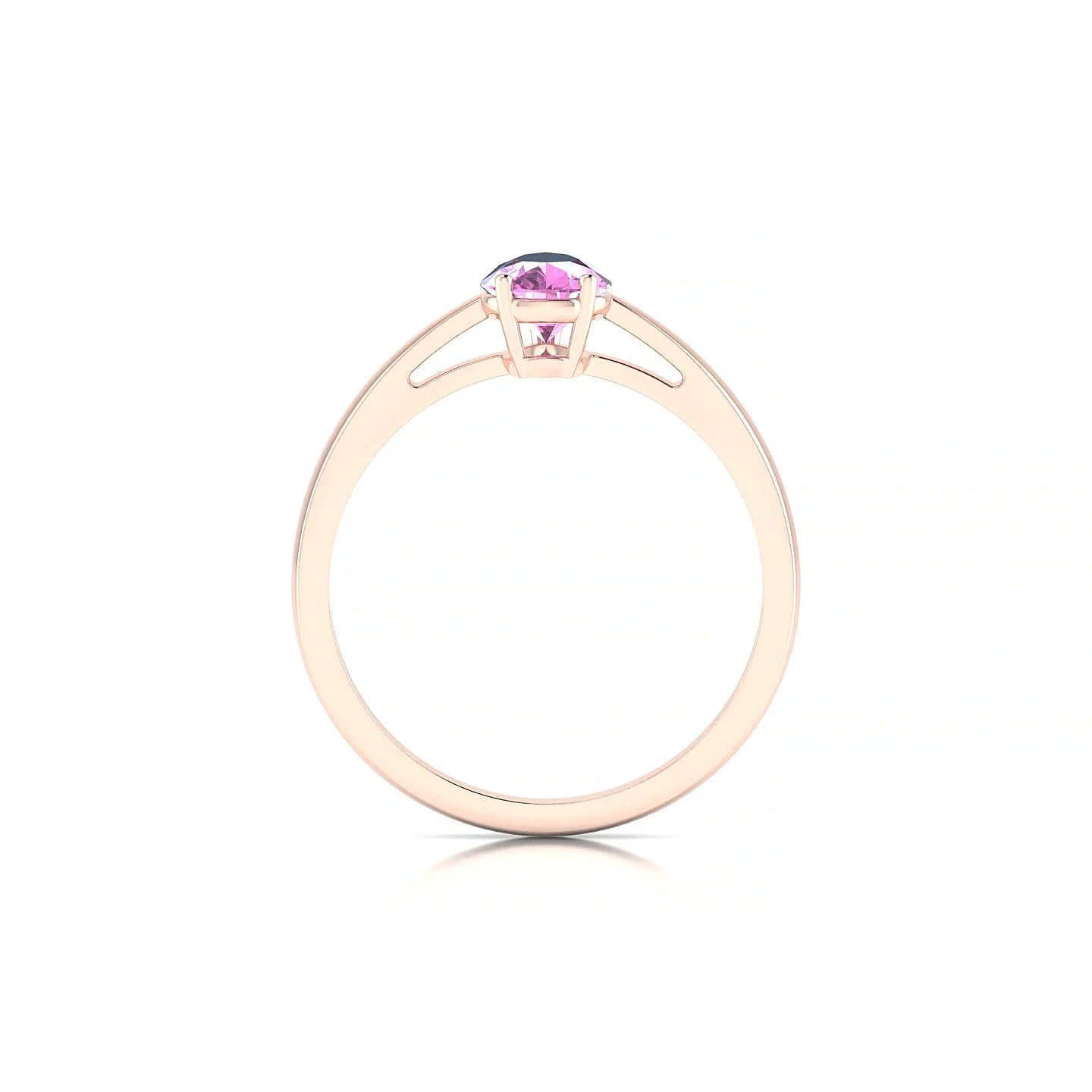 Zenith | 18k Rose Gold 7 x 5 mm Pear Pink Sapphire Ring