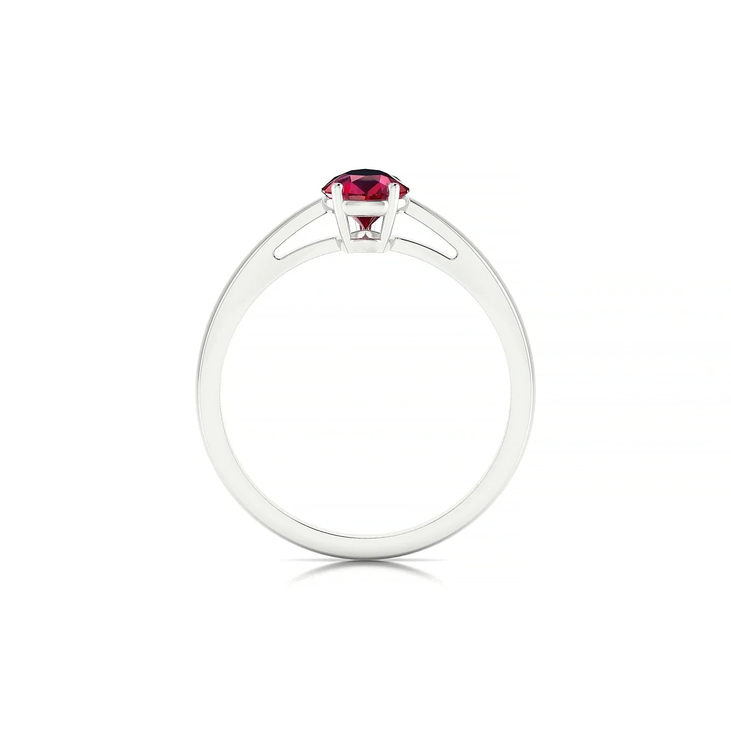 Zenith | 18k White Gold 7 x 5 mm Pear Ruby Ring