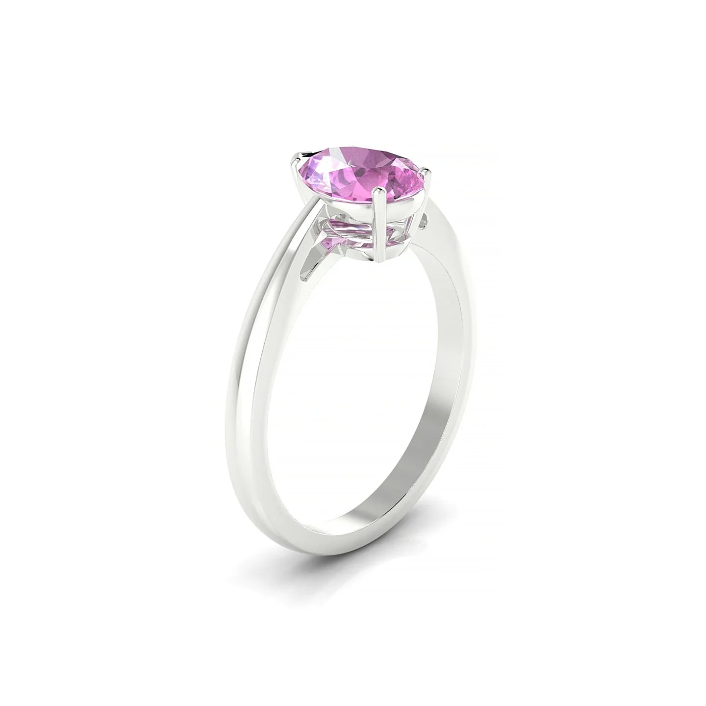 Zenith | 18k White Gold 8 x 6 mm Pear Pink Sapphire Ring