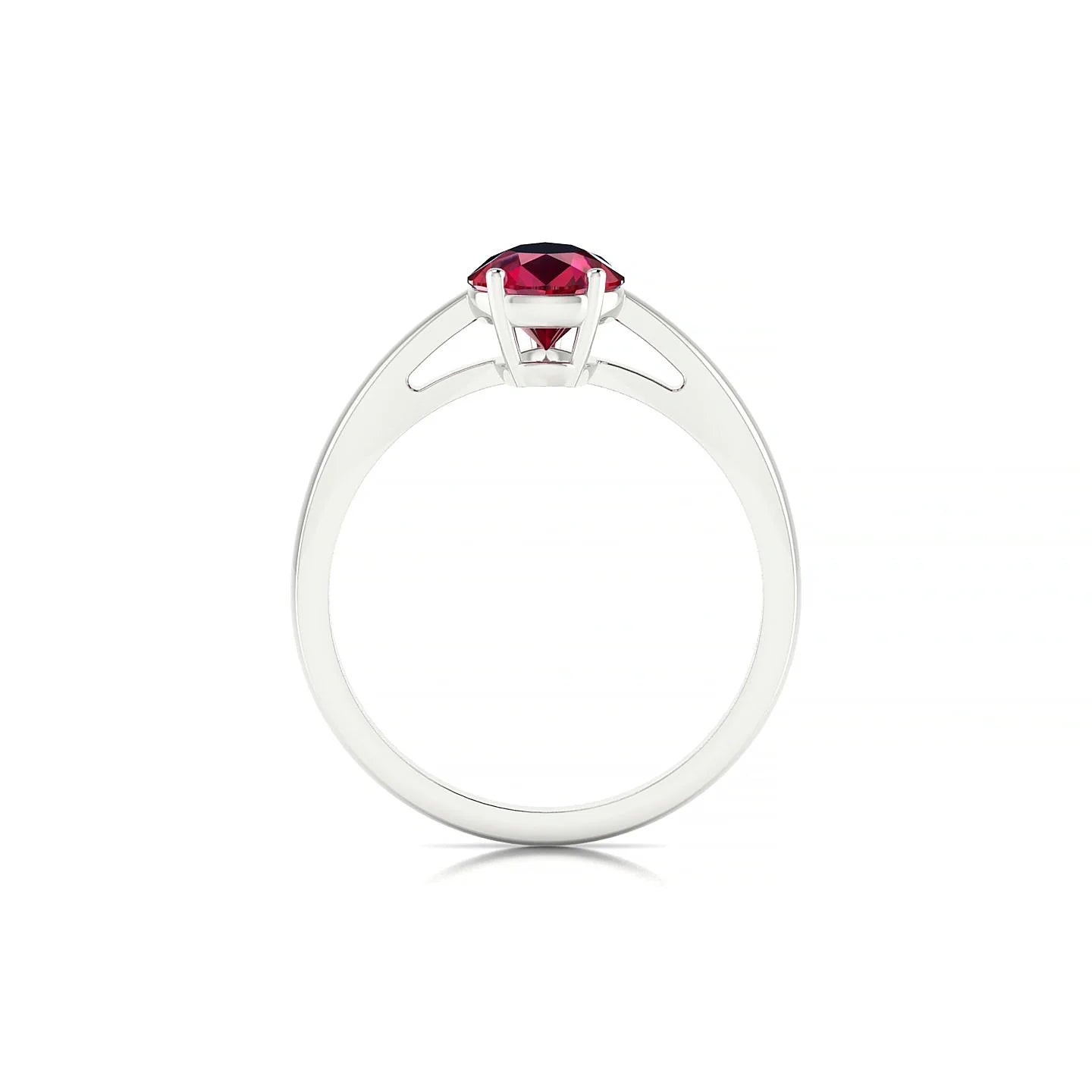 Zenith | 18k White Gold 8 x 6 mm Pear Ruby Ring
