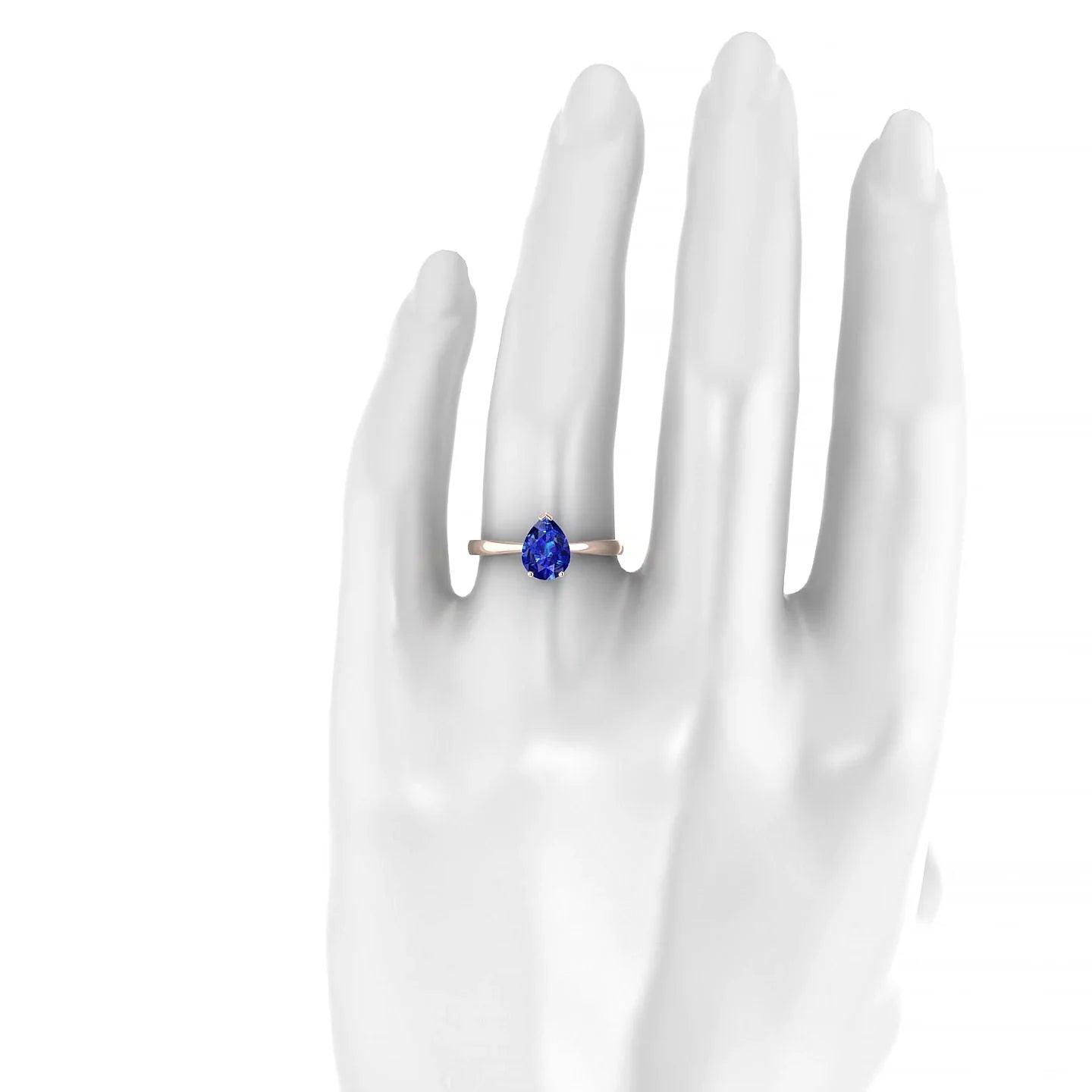 Zenith | 18k Rose Gold 8 x 6 mm Pear Sapphire Ring