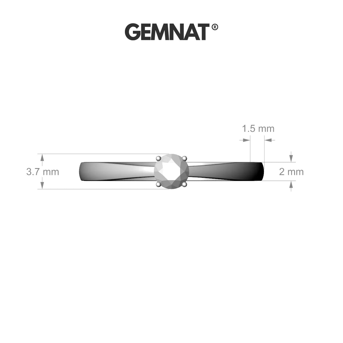 Zenith | 18k Rose Gold 3.7 mm Round Diamond Ring